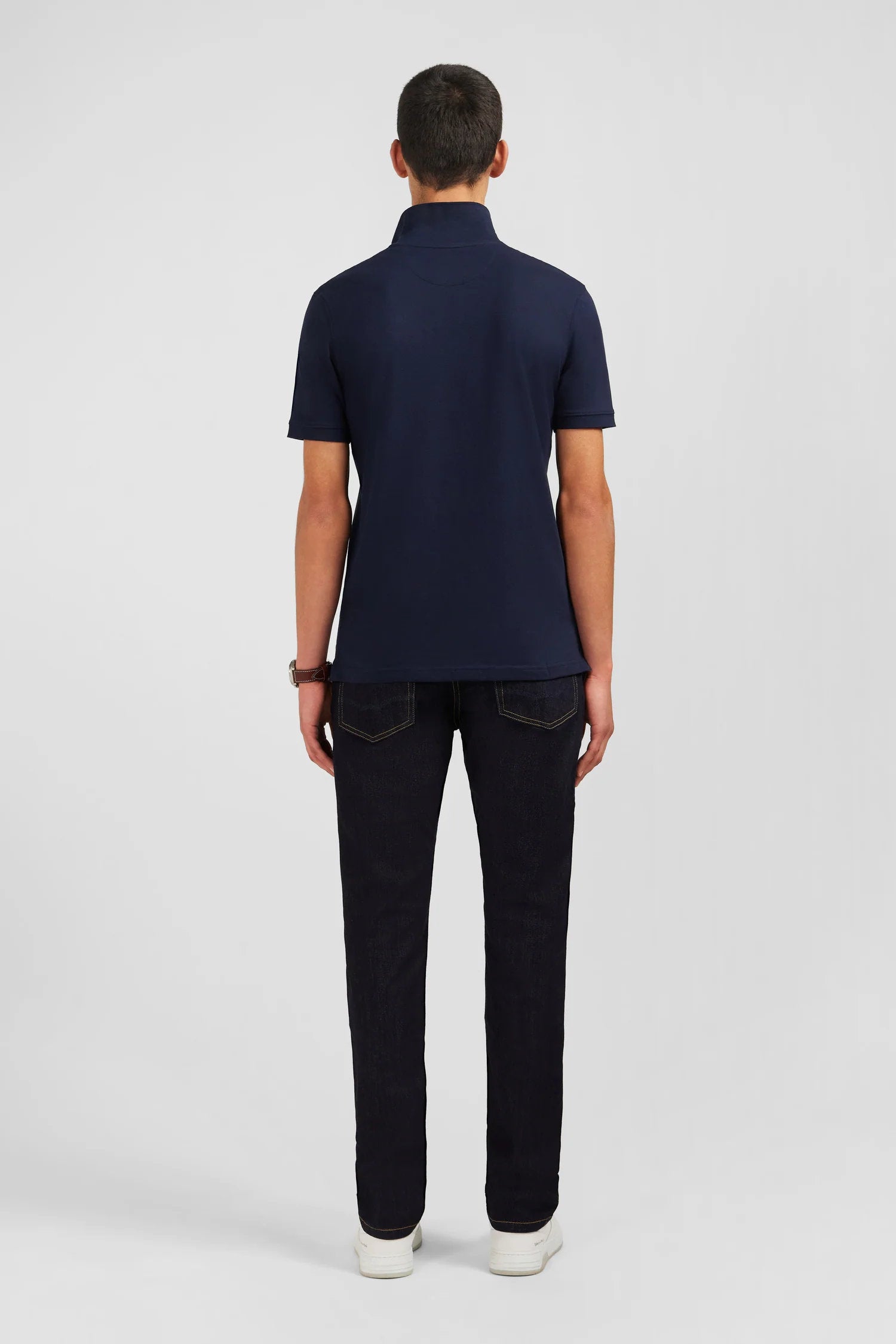 Eden Park_Navy Blue Stretch Pima Cotton Polo_PPKNIPCE0006_BLF_04