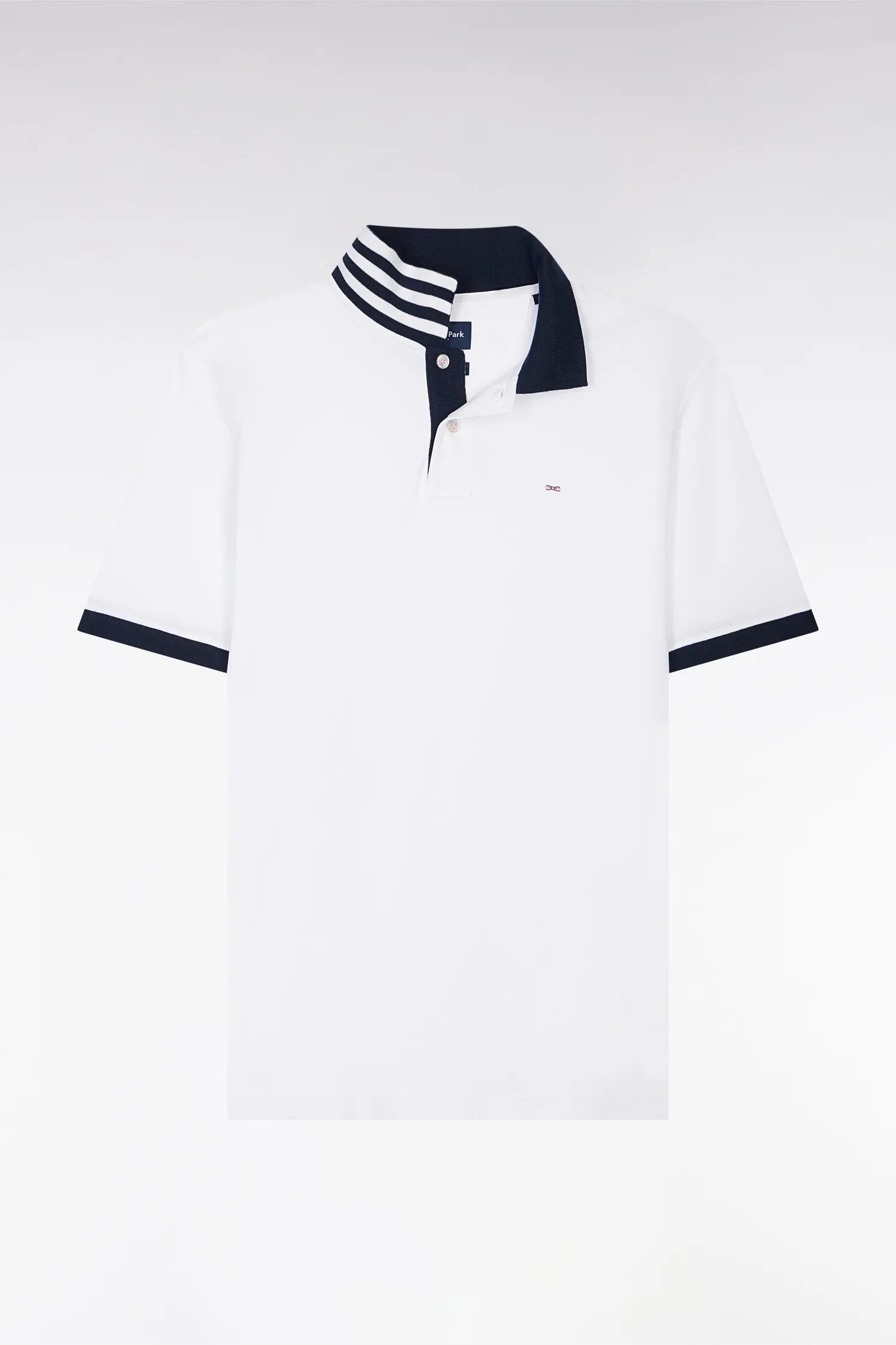 Eden Park White Men White Polo Shirt in Pima Cotton with Contrasting Details SKU: PPKNIPCE0008_BC Image 02