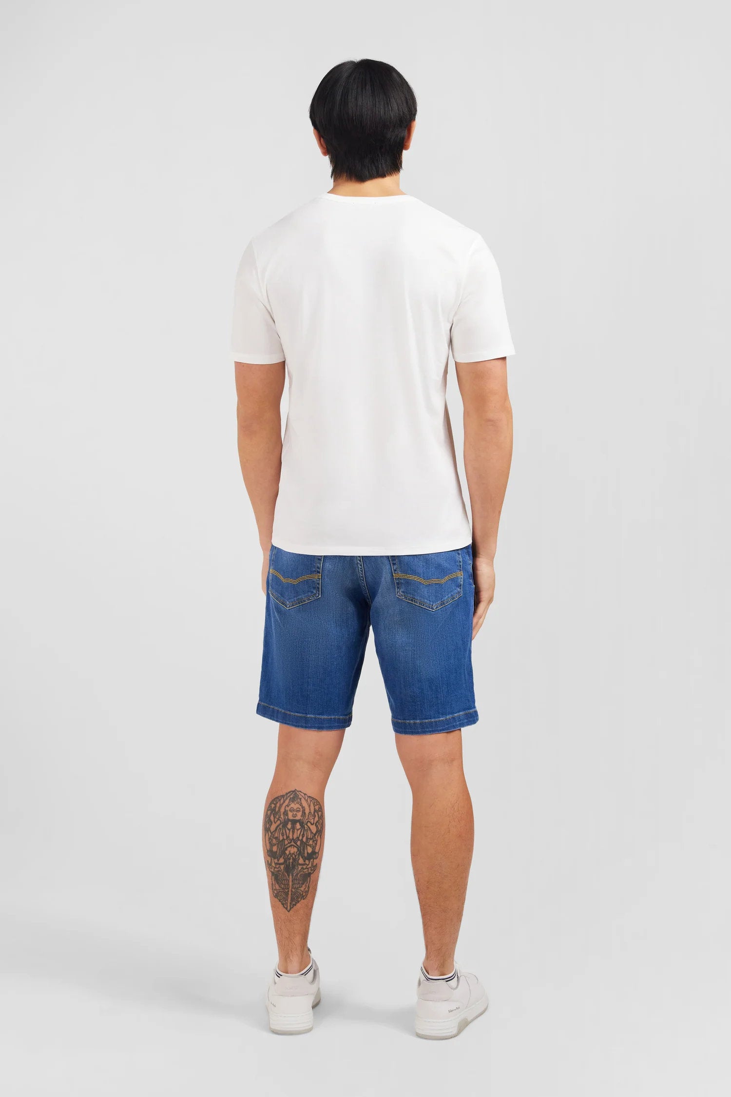 V-Neck White Light Pima Cotton T-Shirt - BEVAVA