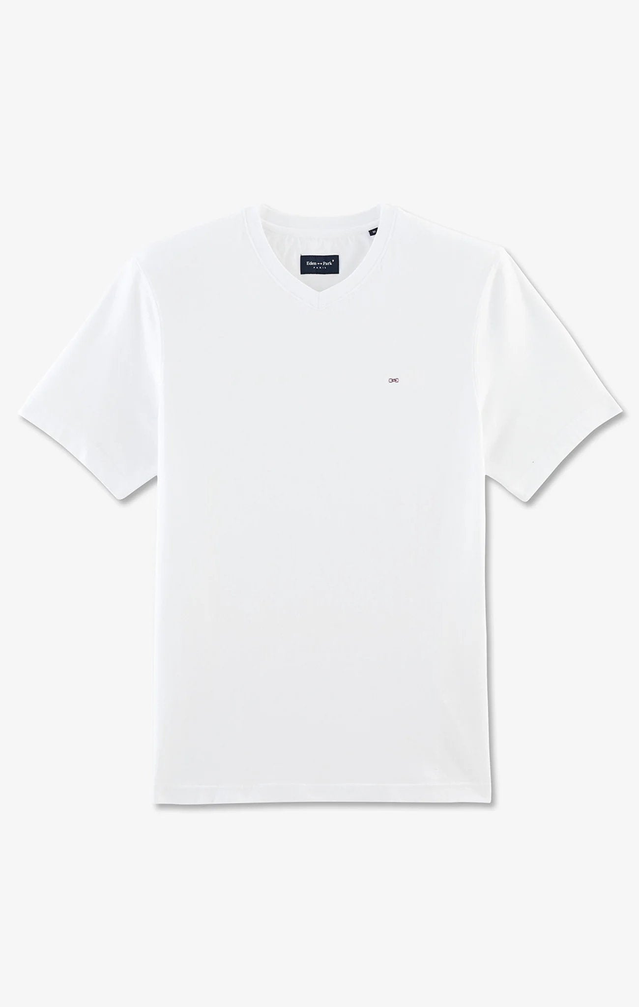 V-Neck White Light Pima Cotton T-Shirt - BEVAVA