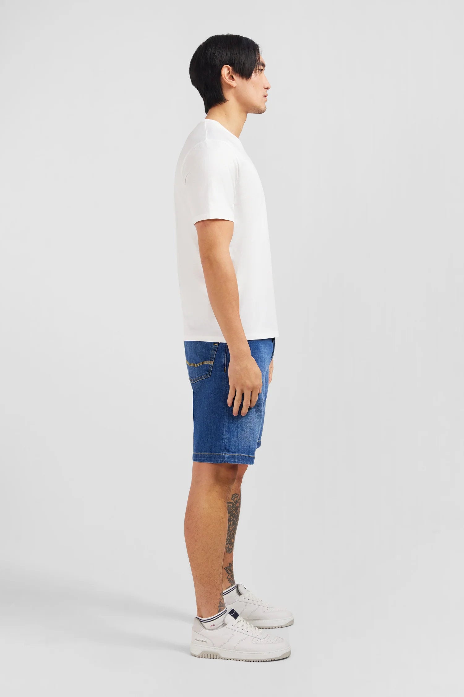 V-Neck White Light Pima Cotton T-Shirt - BEVAVA