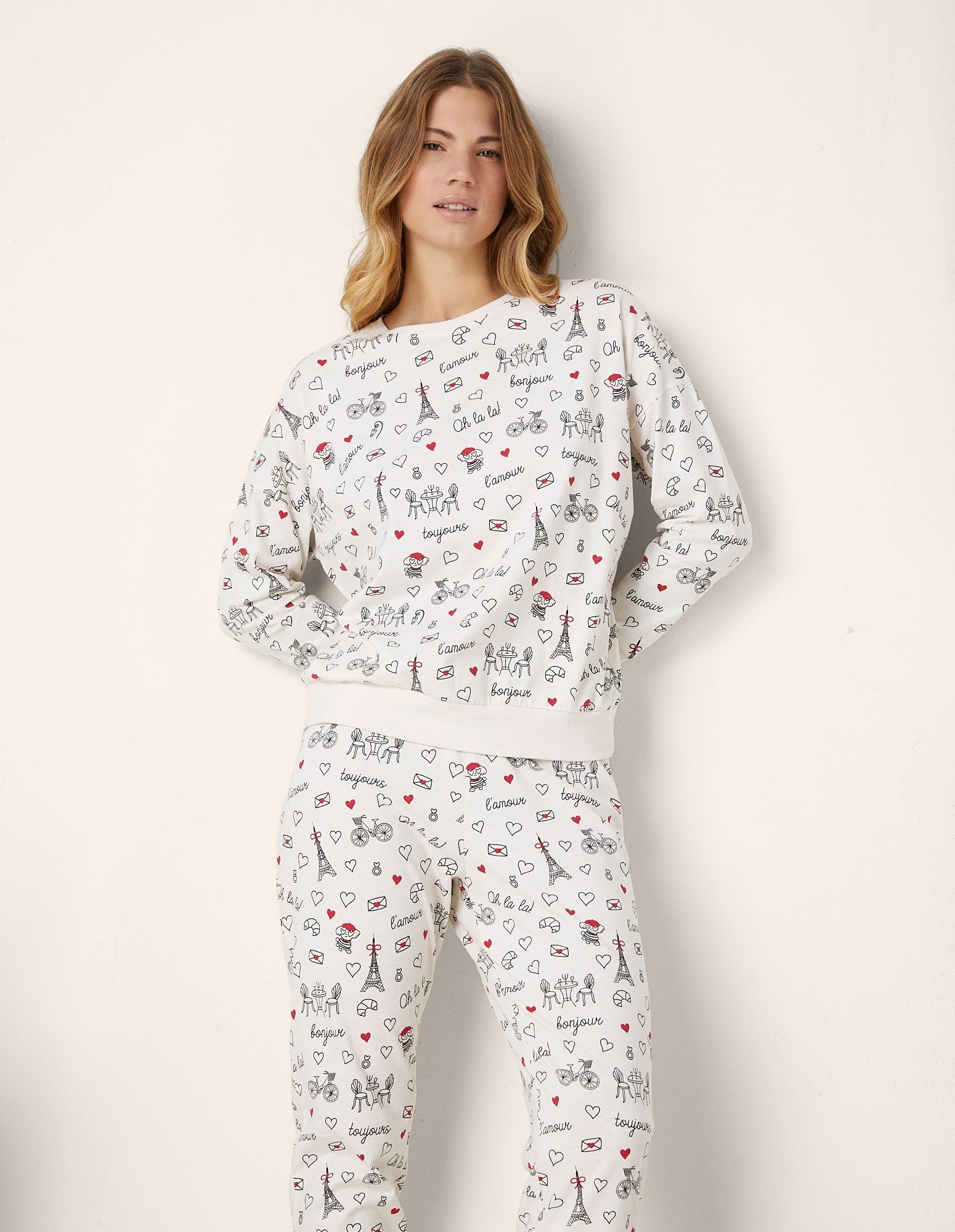 Yamamay_Amour Toujours Long White Cotton Jersey Pajamas_PPLD181001_128_01