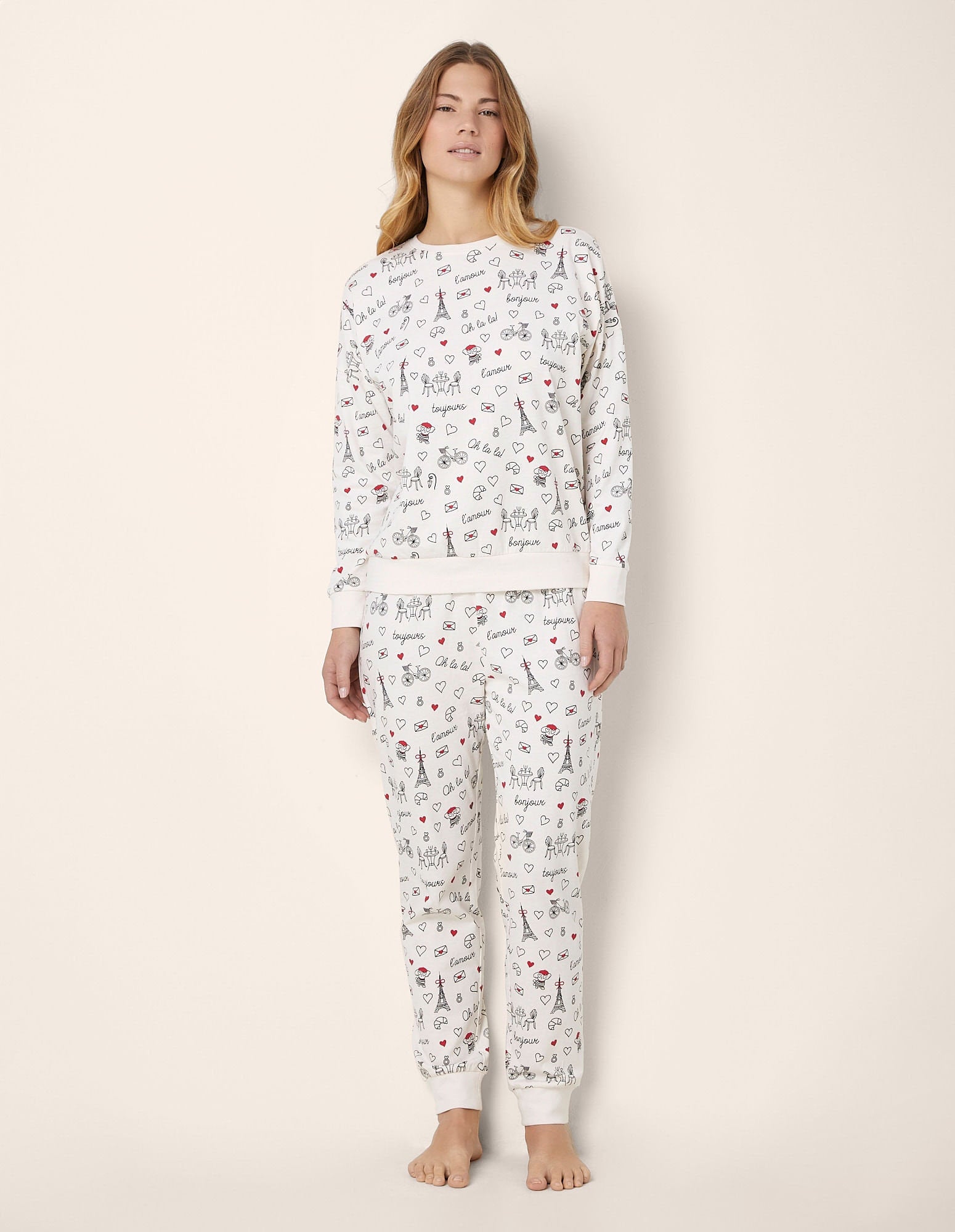 Yamamay_Amour Toujours Long White Cotton Jersey Pajamas_PPLD181001_128_02