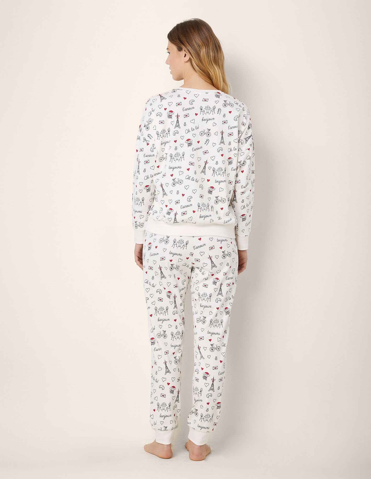 Yamamay_Amour Toujours Long White Cotton Jersey Pajamas_PPLD181001_128_03