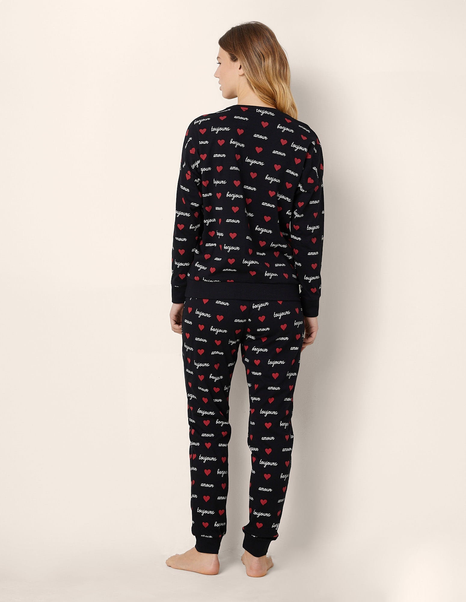 Yamamay_Amour Toujours Long Black Pajamas in Cotton Jersey_PPLD181002_128_04