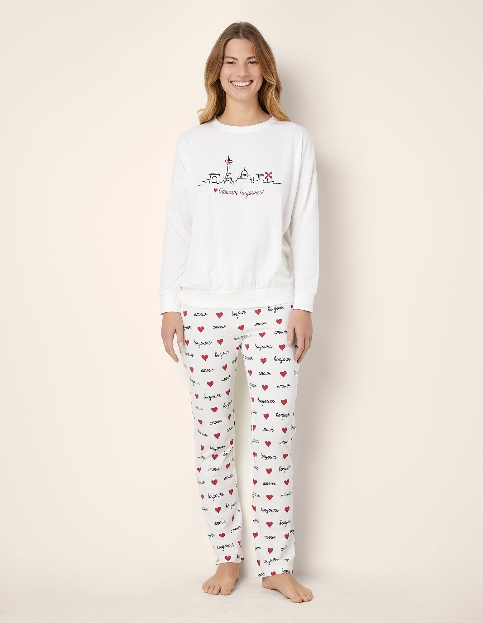 Yamamay_Amour Toujours Long White Pajamas in Cotton Jersey_PPLD181003_244_02
