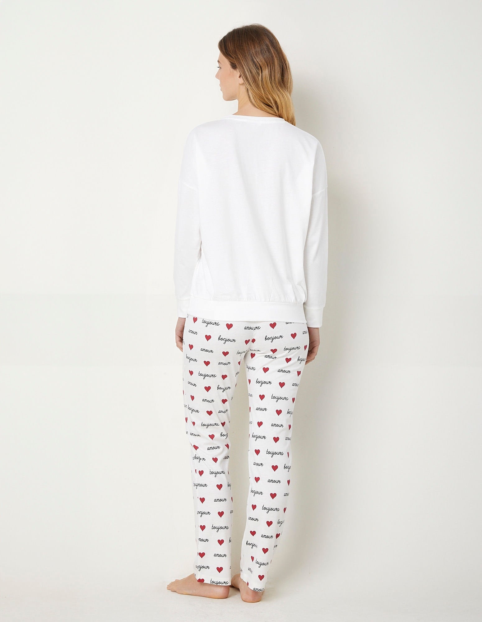 Yamamay_Amour Toujours Long White Pajamas in Cotton Jersey_PPLD181003_244_03