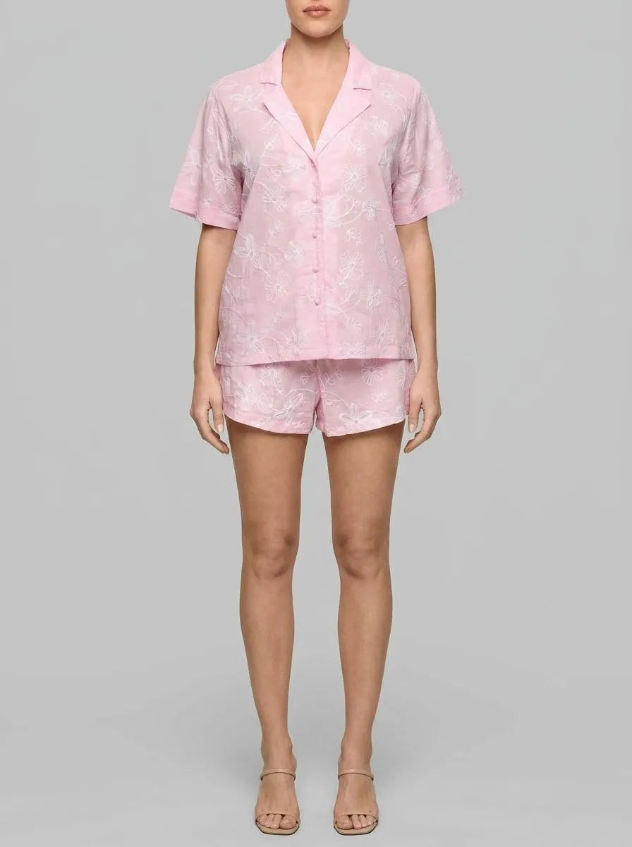 Yamamay_Candy Pink_Short-Pyjamas with Front Opening - Broderie II_PPRD191006_086_00