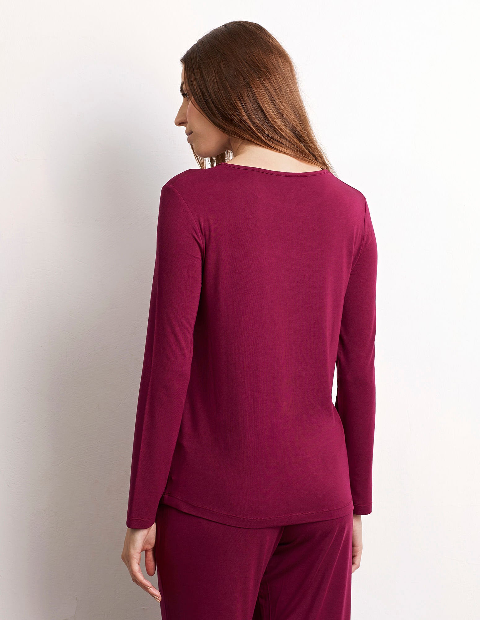 Long Sleeve Shirt with Modal & Lace_PPTD173004_764_03