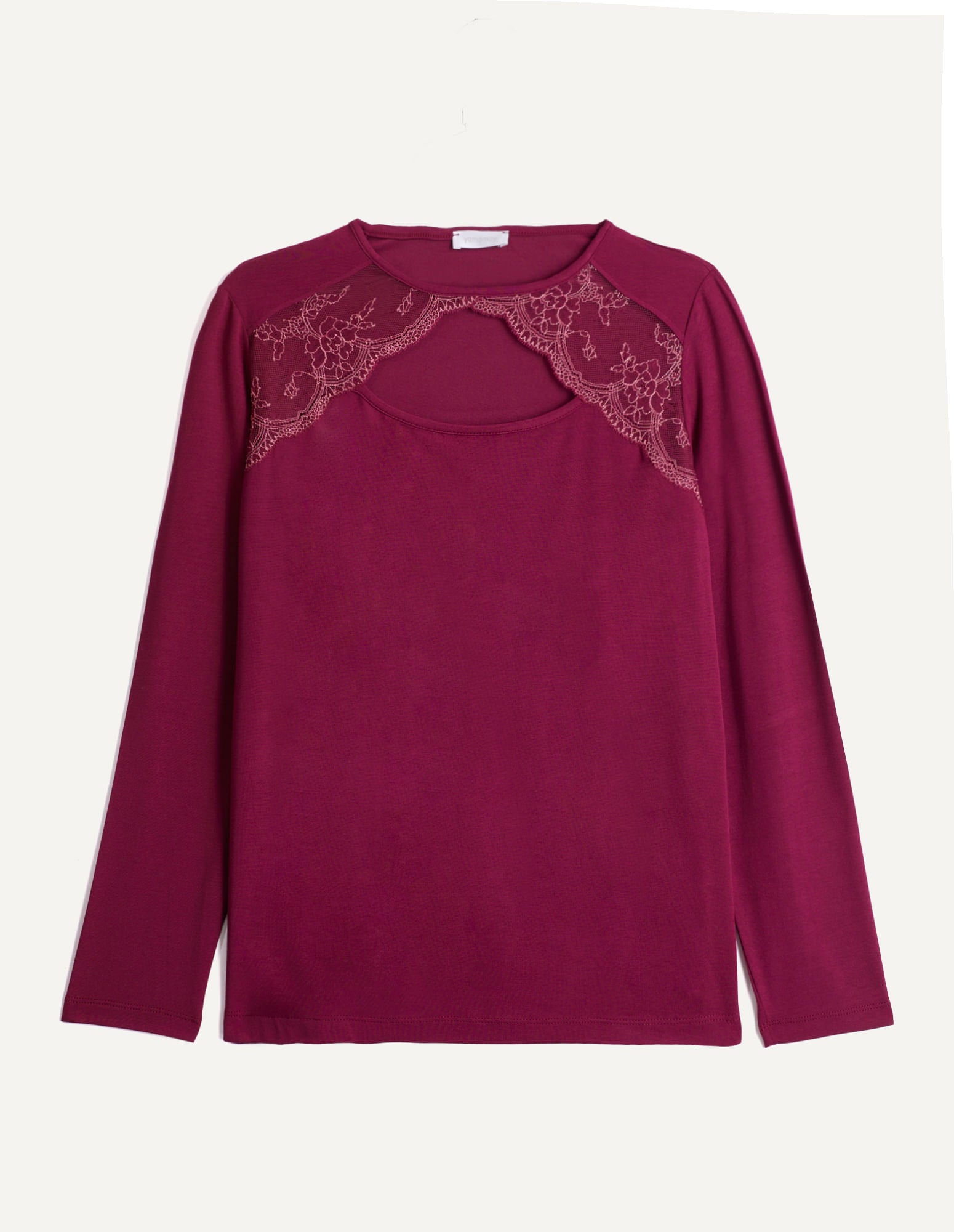 Long Sleeve Shirt with Modal & Lace_PPTD173004_764_04