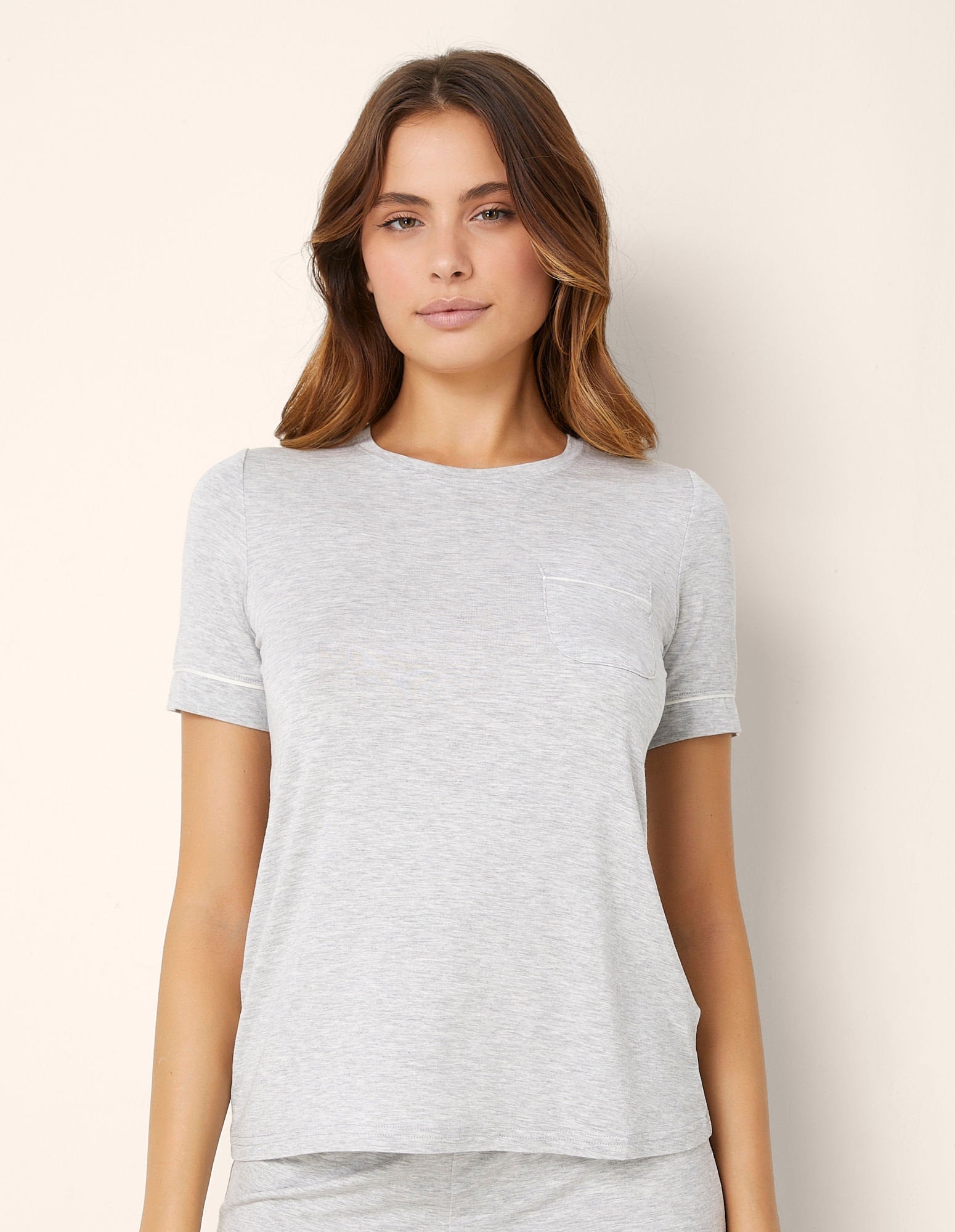 Yamamay_Short-Sleeved Shirt with Daily Crew Neck with Tencel ª Modal_PPTD181002_133_02