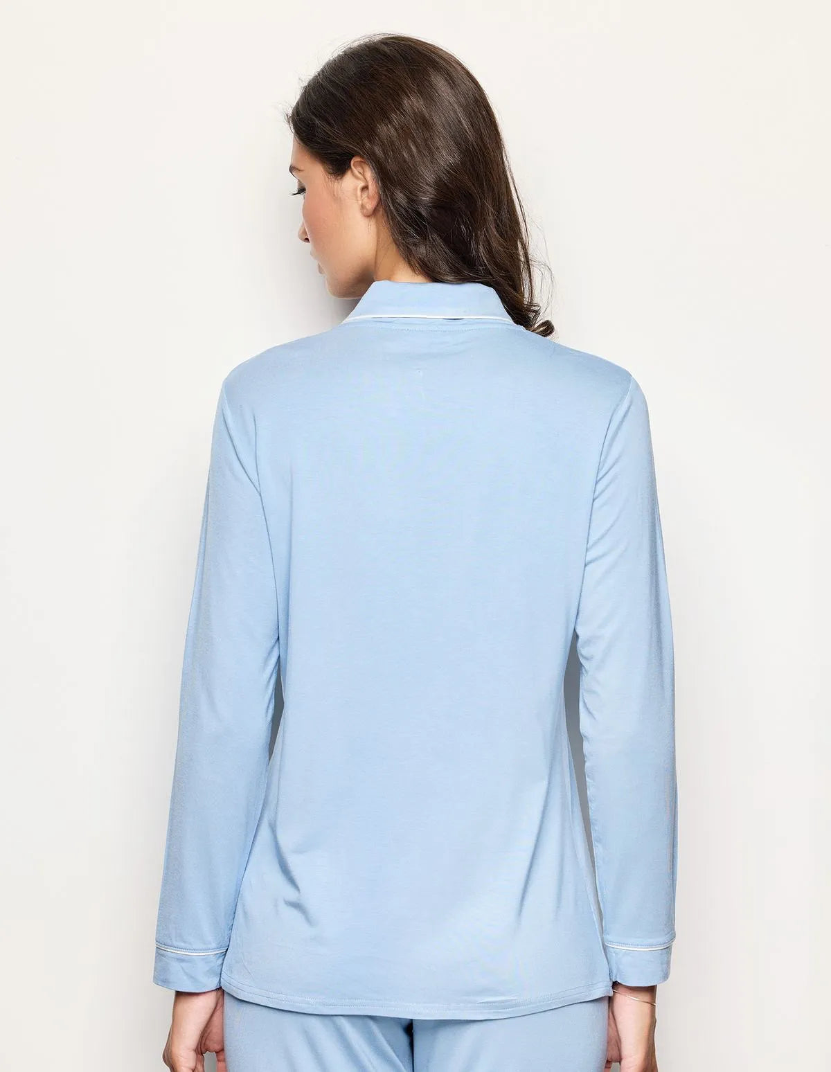 Yamamay_Baby Blue_Shirt-Style Pajama Top with Tencelª Modal Ð Daily Modal_PPTD183003_032_03