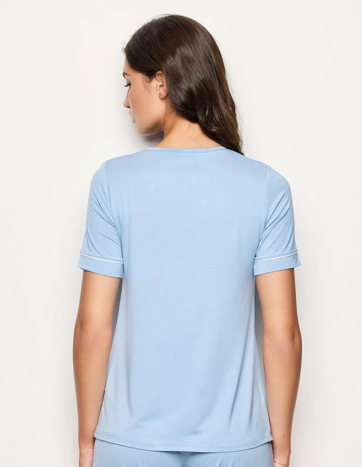 Yamamay_Baby Blue_Crew Neck Pajama T-Shirt with Tencelª Modal Ð Daily Modal_PPTD183004_032_03