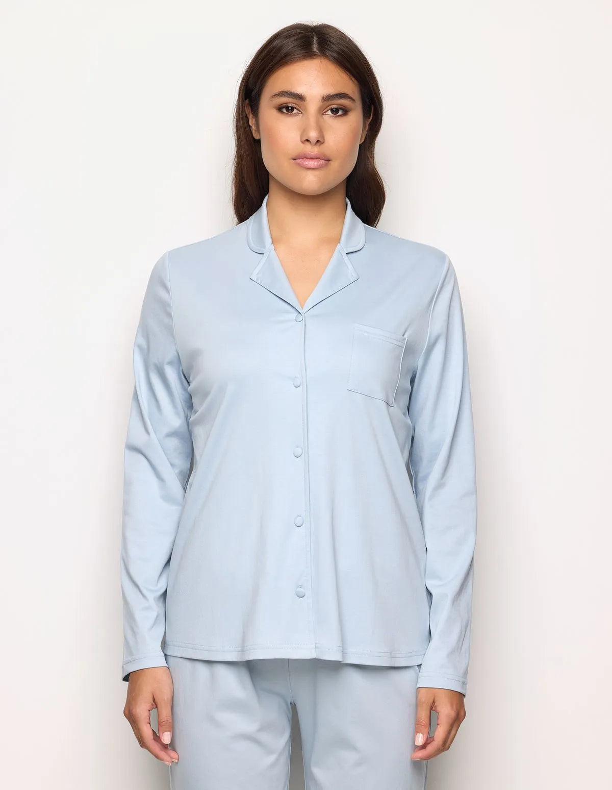 Yamamay_Azure_Light Blue Open Long-Sleeve Cotton Top Ð Sleep Wellness_PPTD183007_012_02