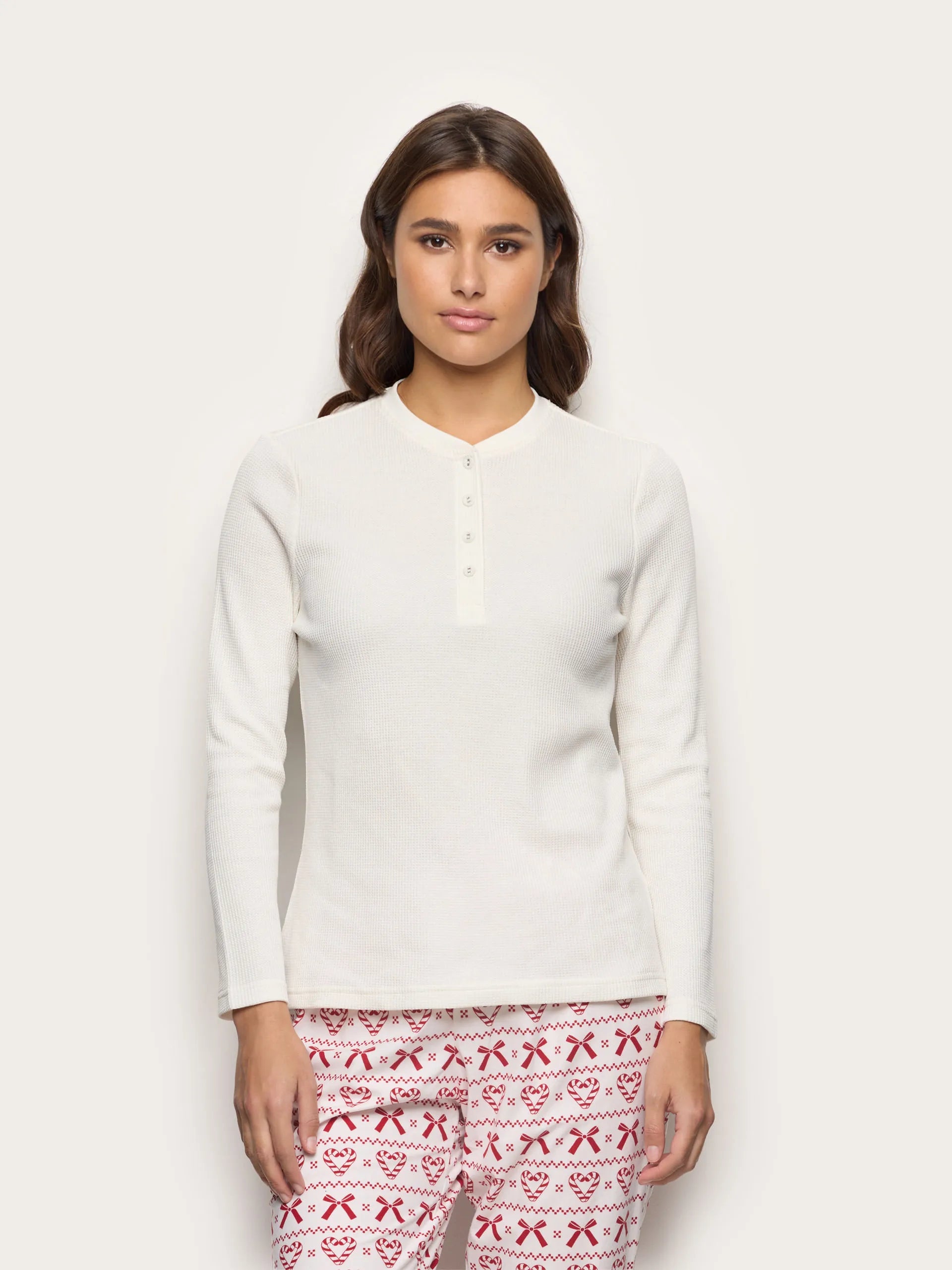 Yamamay_Almond_Waffle-Effect Cotton Jersey Top Mix and Match_PPTD184001_244_02