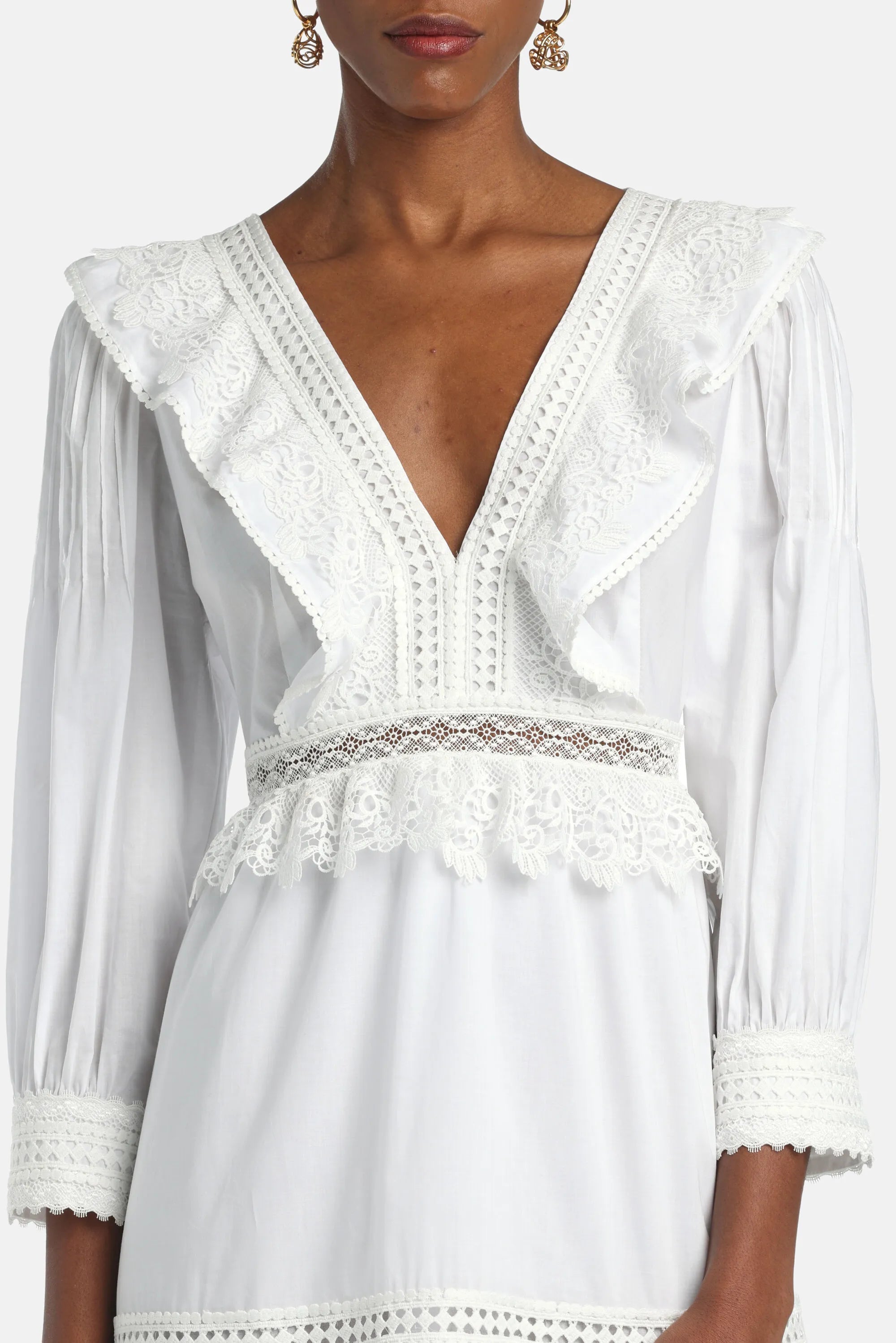 Luisa Spagnoli Bianco Women Processo - Maxi Dress with AppliquŽs SKU: PROCESSO_0201 Image 04