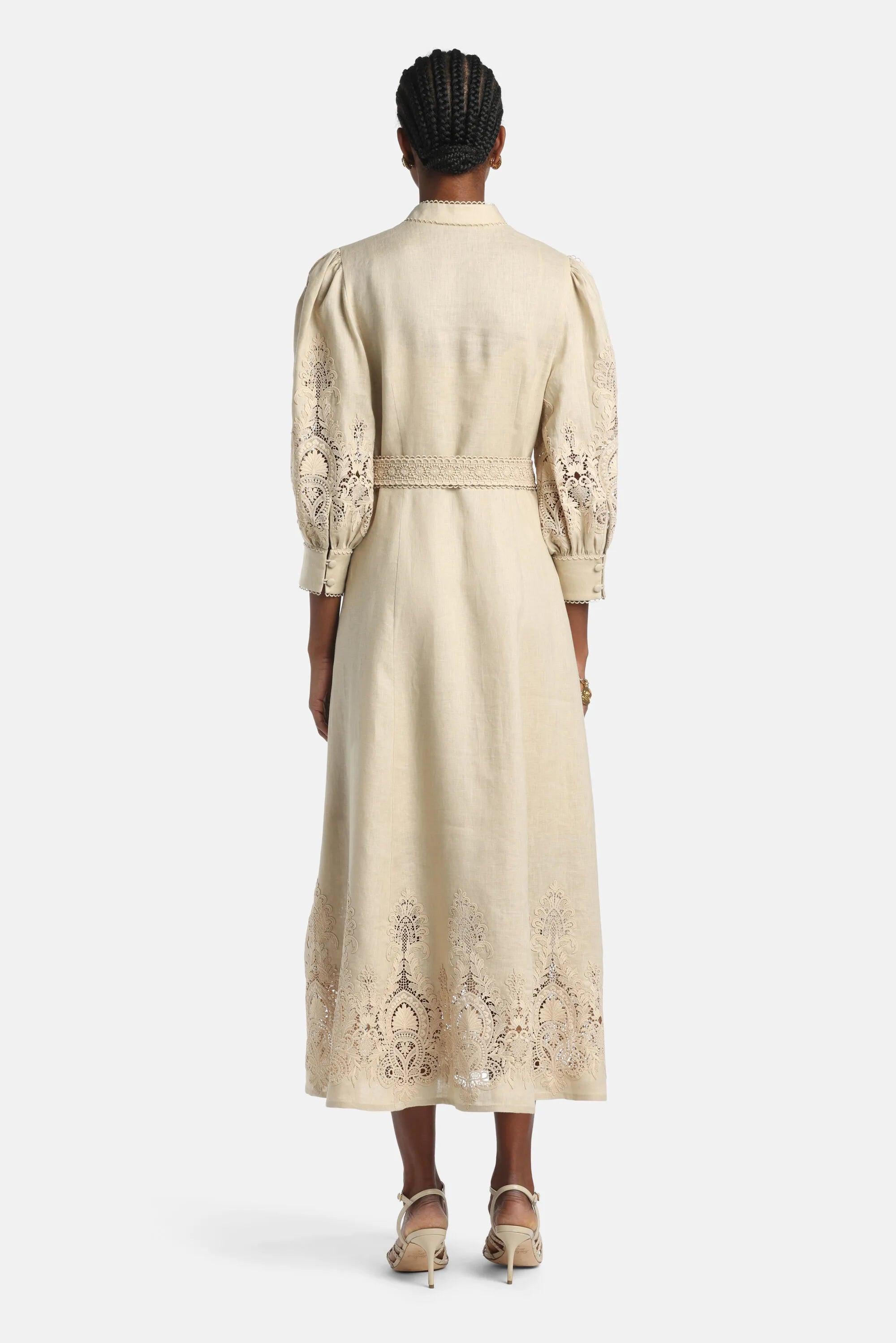 Luisa Spagnoli Beige Women Provina - Elegant MacramŽ Dress SKU: PROVINA_1102 Image 02