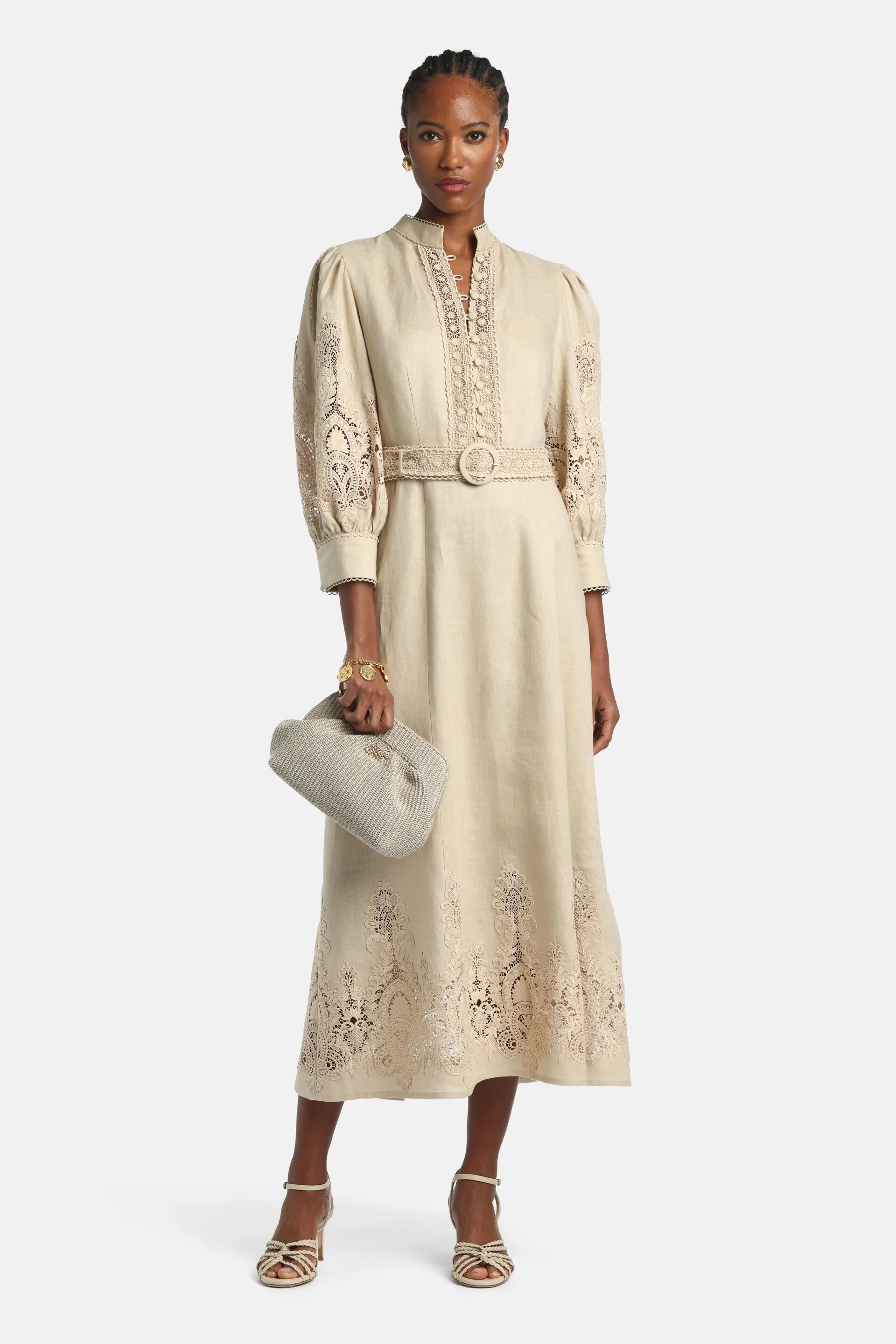 Luisa Spagnoli Beige Women Provina - Elegant MacramŽ Dress SKU: PROVINA_1102 Image 05