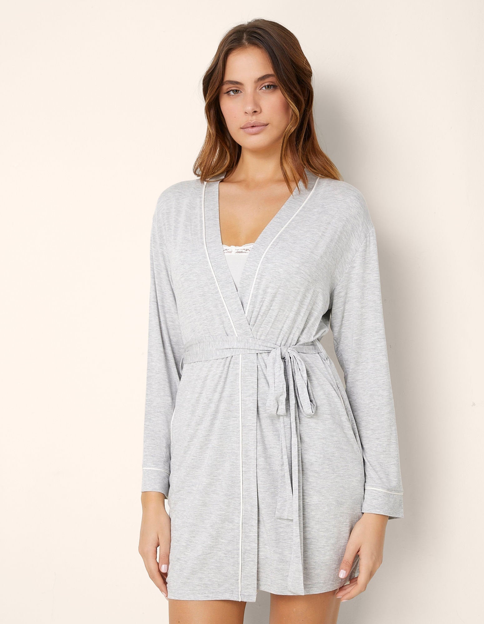Yamamay_Short Dressing Robe with Belt Daily with Tencelª Modal_PVED181001_133_02