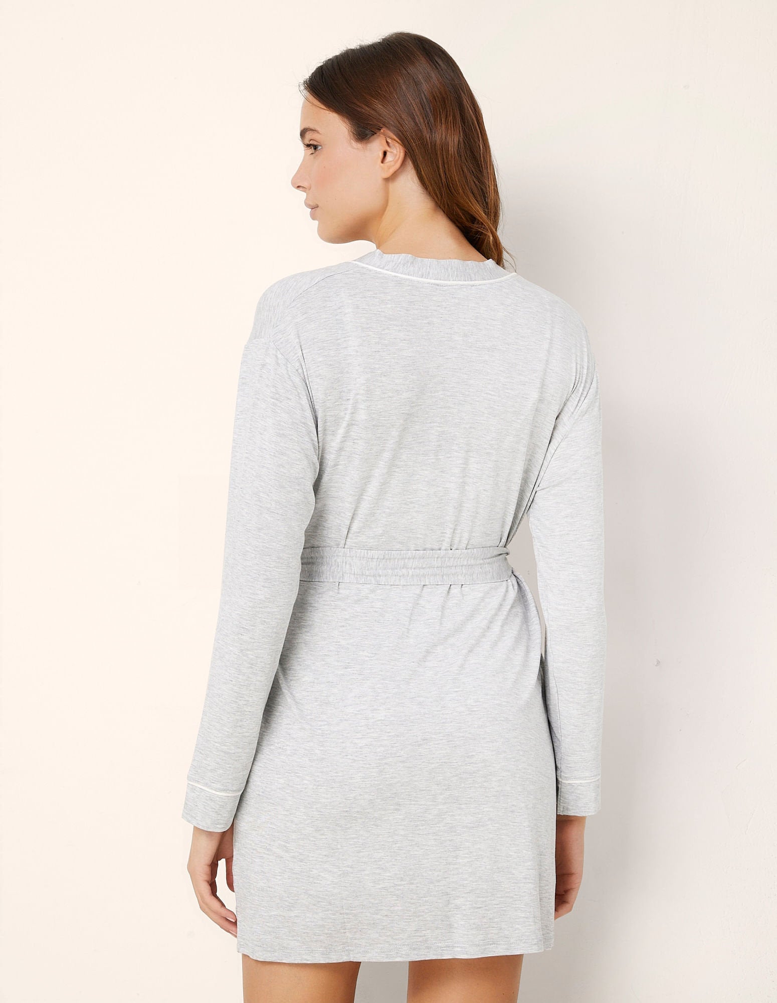 Yamamay_Short Dressing Robe with Belt Daily with Tencelª Modal_PVED181001_133_03