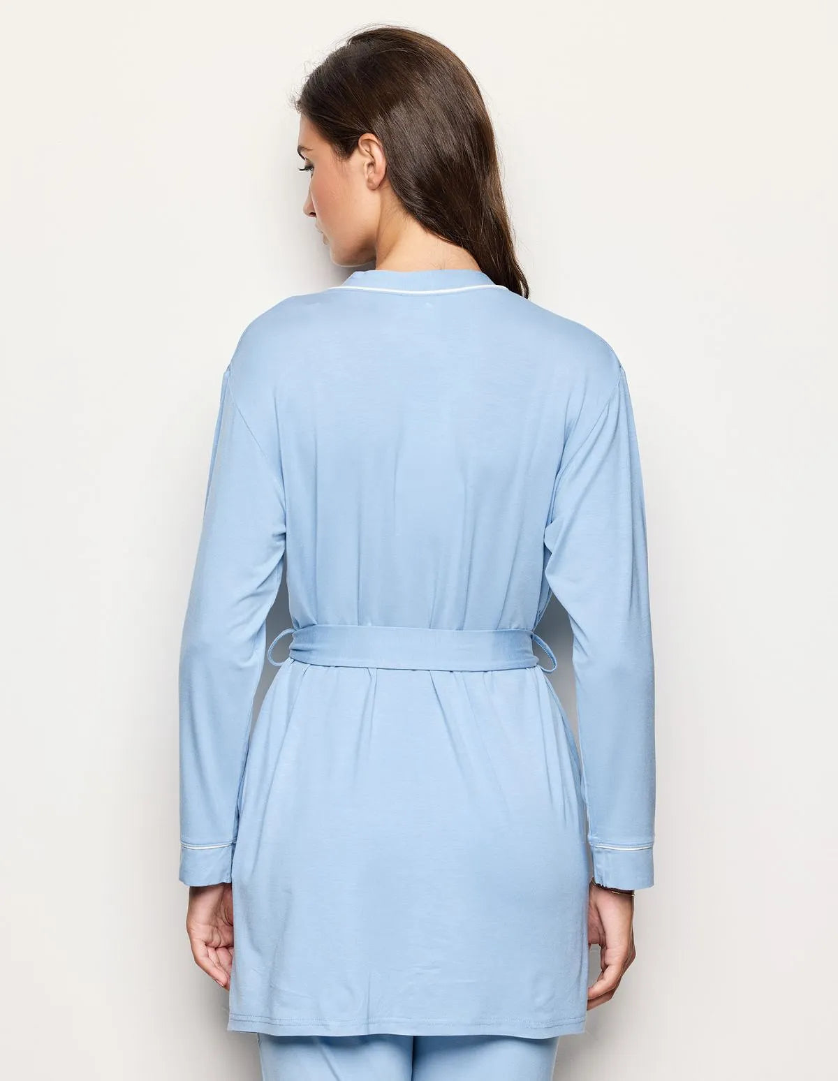 Yamamay_Baby Blue_Short Robe with Belt Daily with Tencelª Modal Ð Daily Modal_PVED183001_032_03