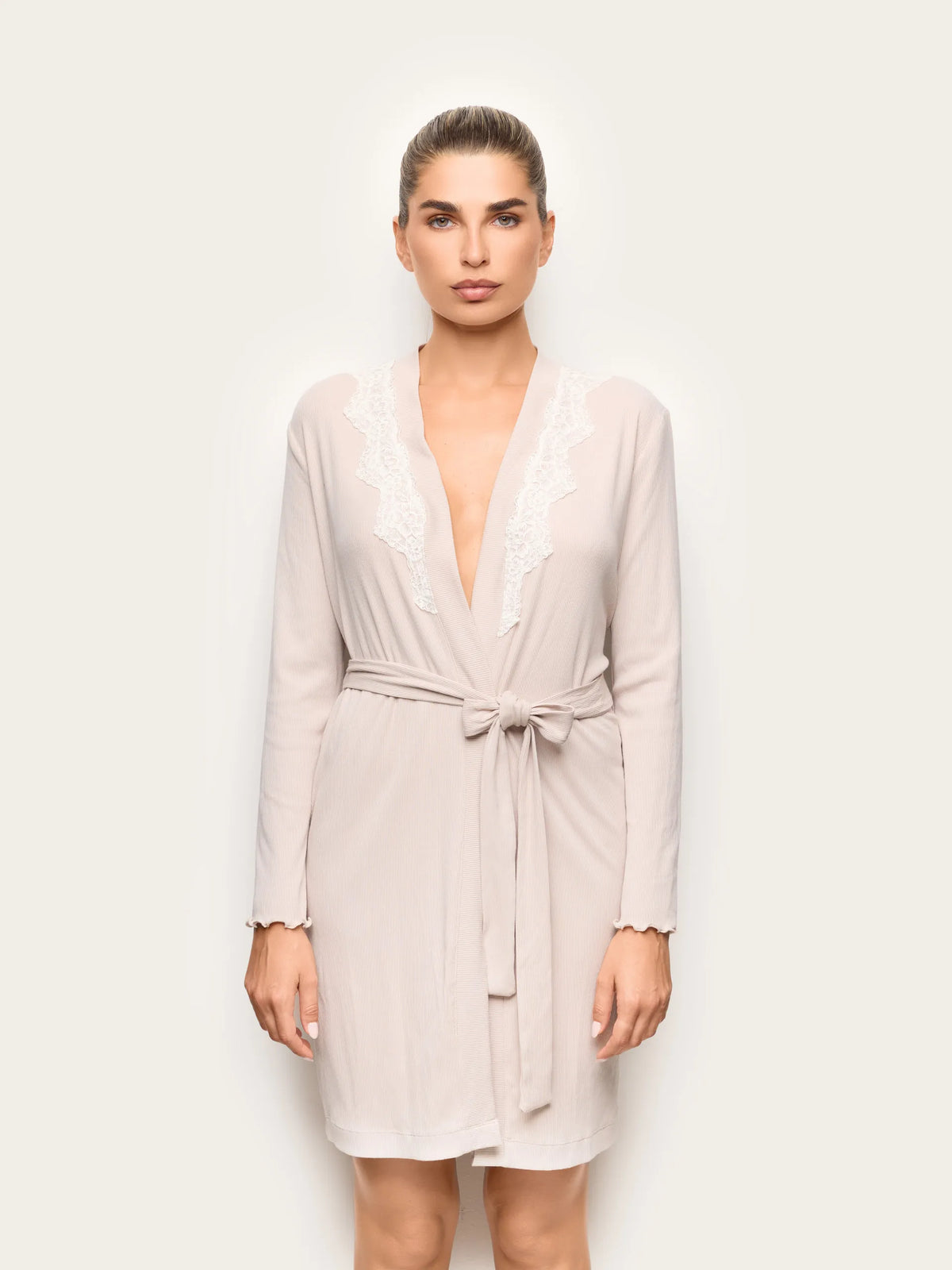 Yamamay BEIGE Women Nightgown - Basic Modal & Cotton Rib SKU: PVED193001_726 Image 02