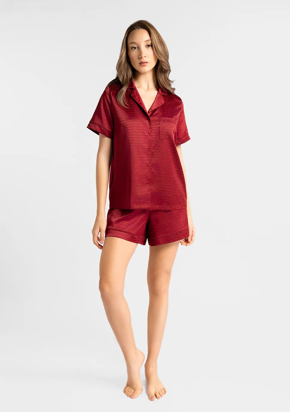 Marie France Amoremio Short_Burgundy Women Amoremio Short SKU: PYAMOREMIOSHORT_Burgundy Image 02