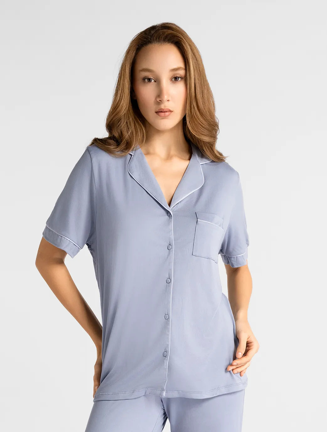 Marie France Grey Women Basky Soft Microfiber Chemise And Shorts Set SKU: PYBASKYSETOFFER_Grey Image 03