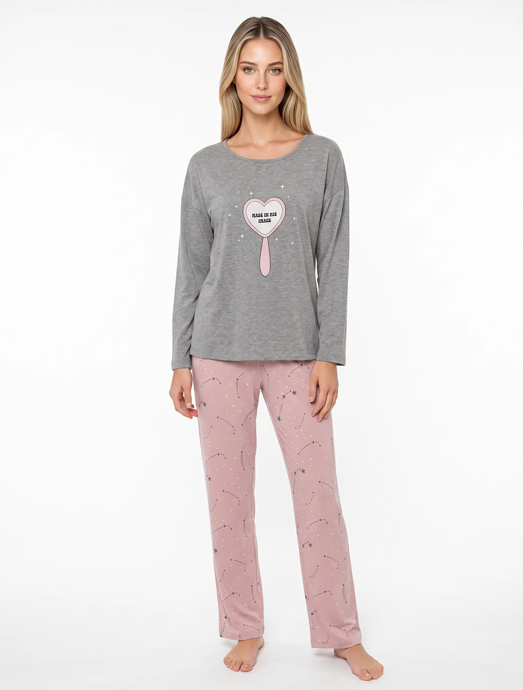 Marie France Grey Melange Women Elany Top SKU: PYELANYTOP_GREY MELANGE Image 03