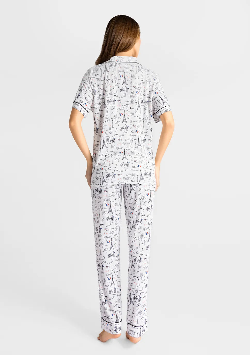 Marie France Multicolor Women Franco French Theme Print Pajama Set SKU: PYFRANCOSETOFFER_Multicolor Image 02