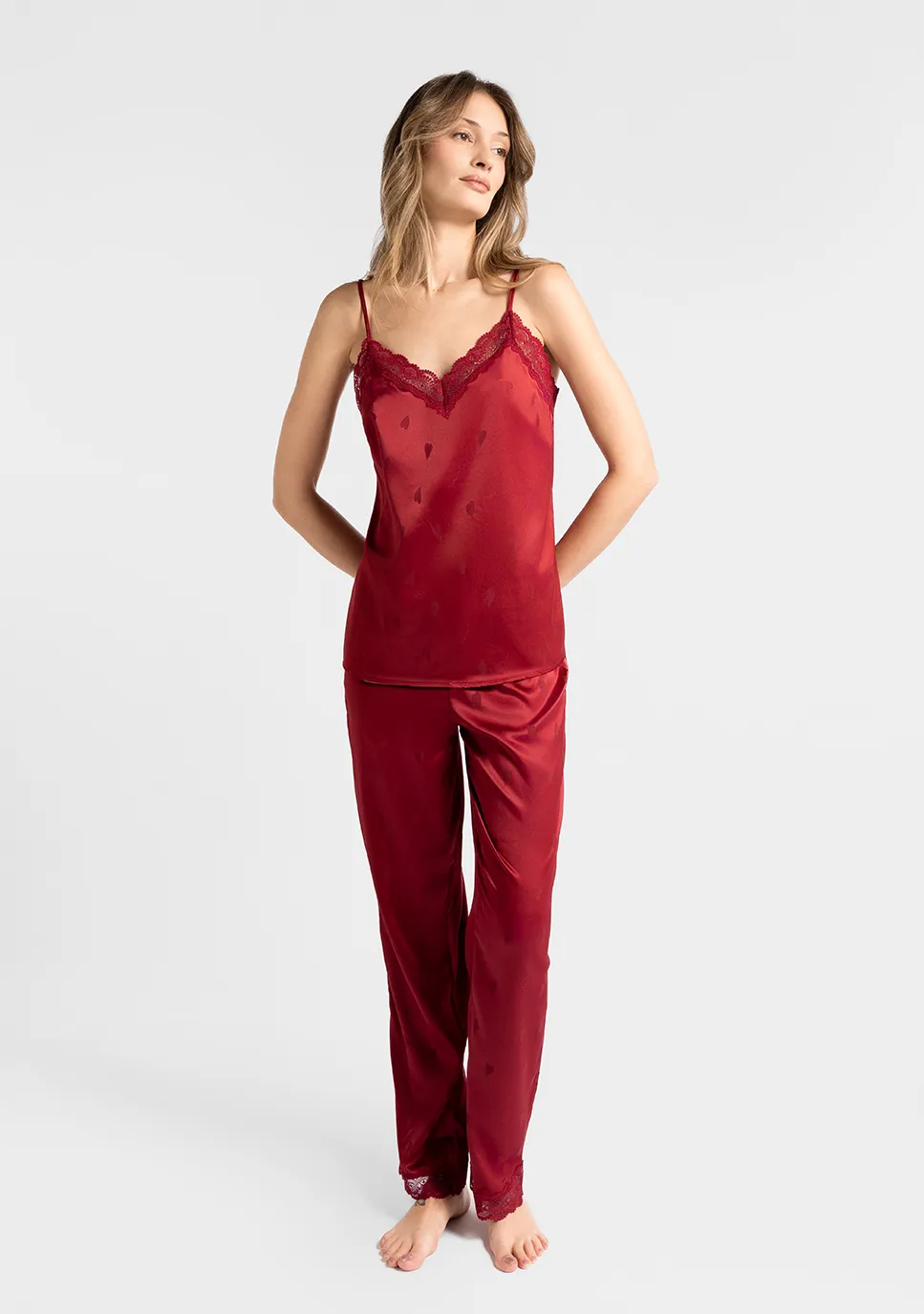 Marie France Heartfelt Pant_Burgundy Women Heartfelt Pant SKU: PYHEARTFELTPANT_Burgundy Image 01