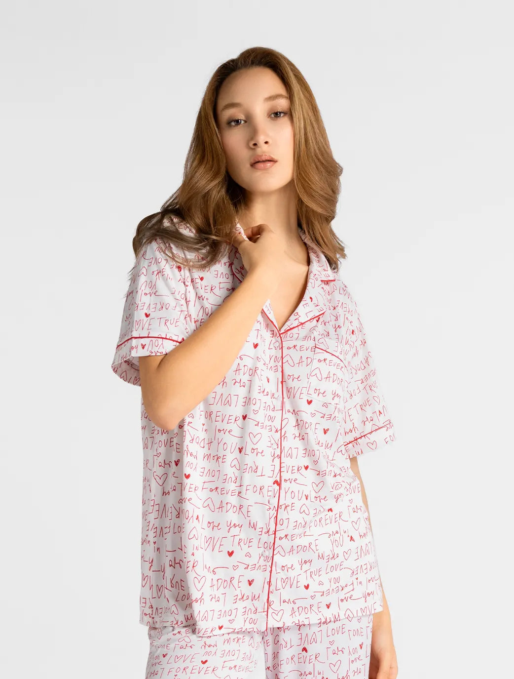 Marie France Multicolor Women Leemo Love Heart Print Nightwear Set SKU: PYLEEMOSETOFFER_Multicolor Image 03