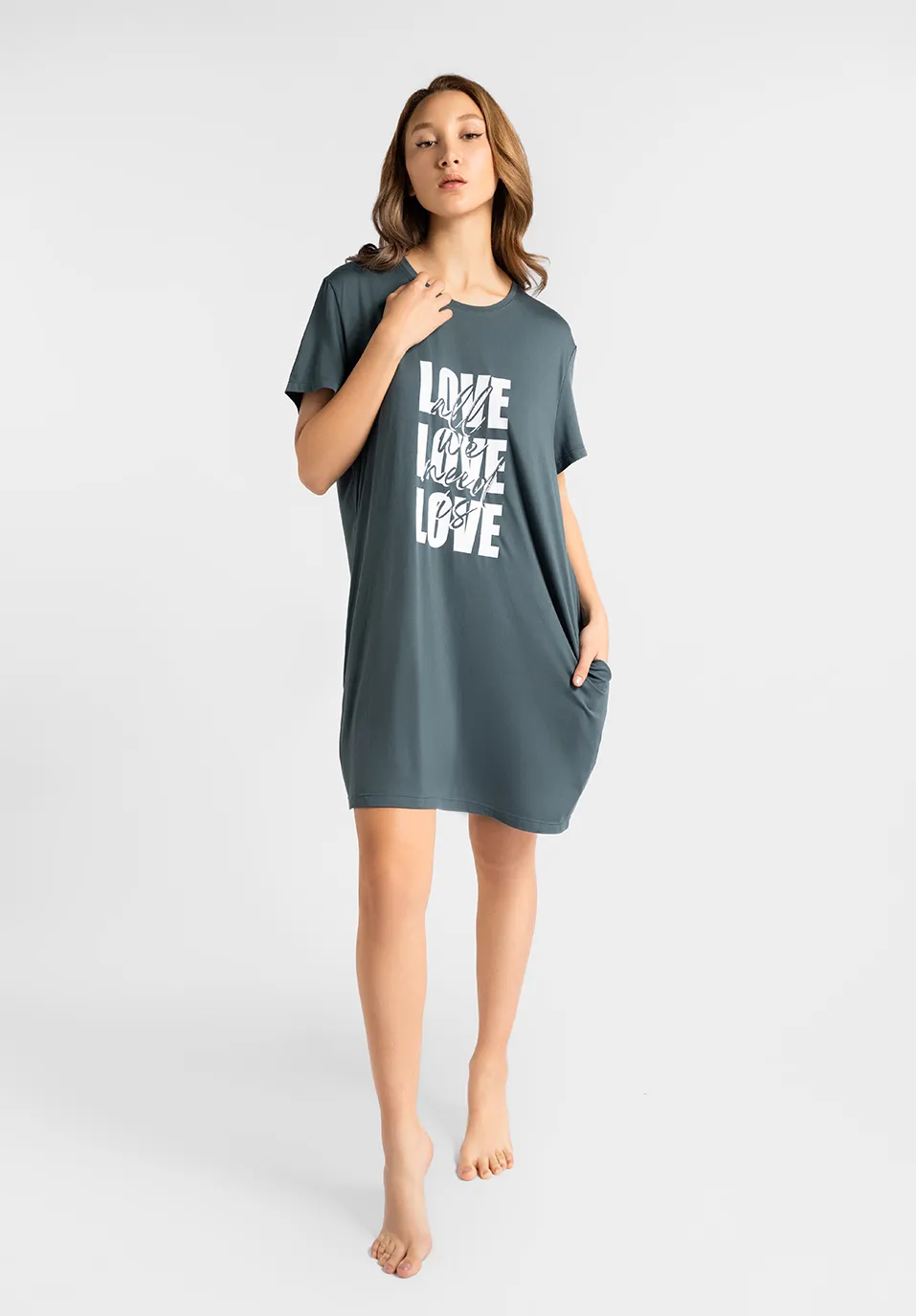 Marie France Nalta Big T-Shirt_Kaki Women Nalta Big T-Shirt SKU: PYNALTABIGTSHIRT_Kaki Image 03