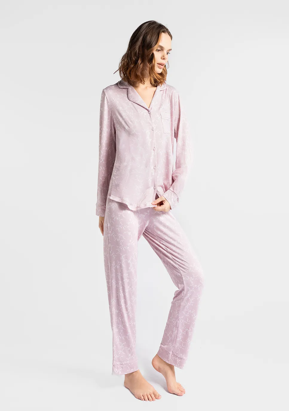 Marie France Multicolor Women Noura Floral Long Sleeve Pajama Set SKU: PYNOURASETOFFER_Multicolor Image 01