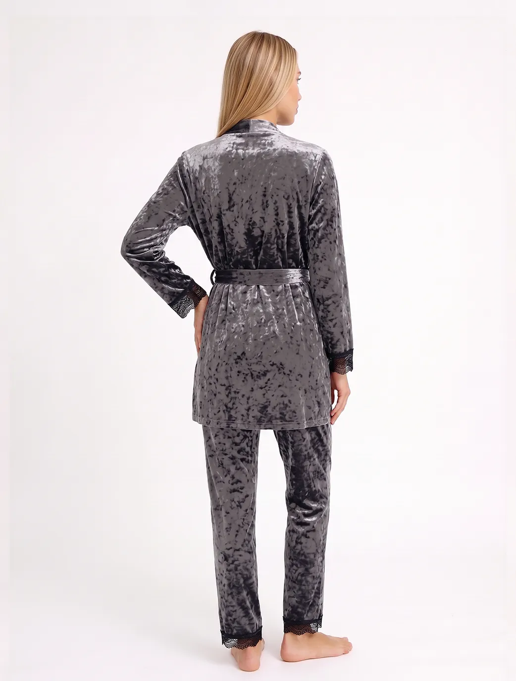 Marie France Grey Women Vireya Robe SKU: PYVIREYAROBE_GREY Image 04