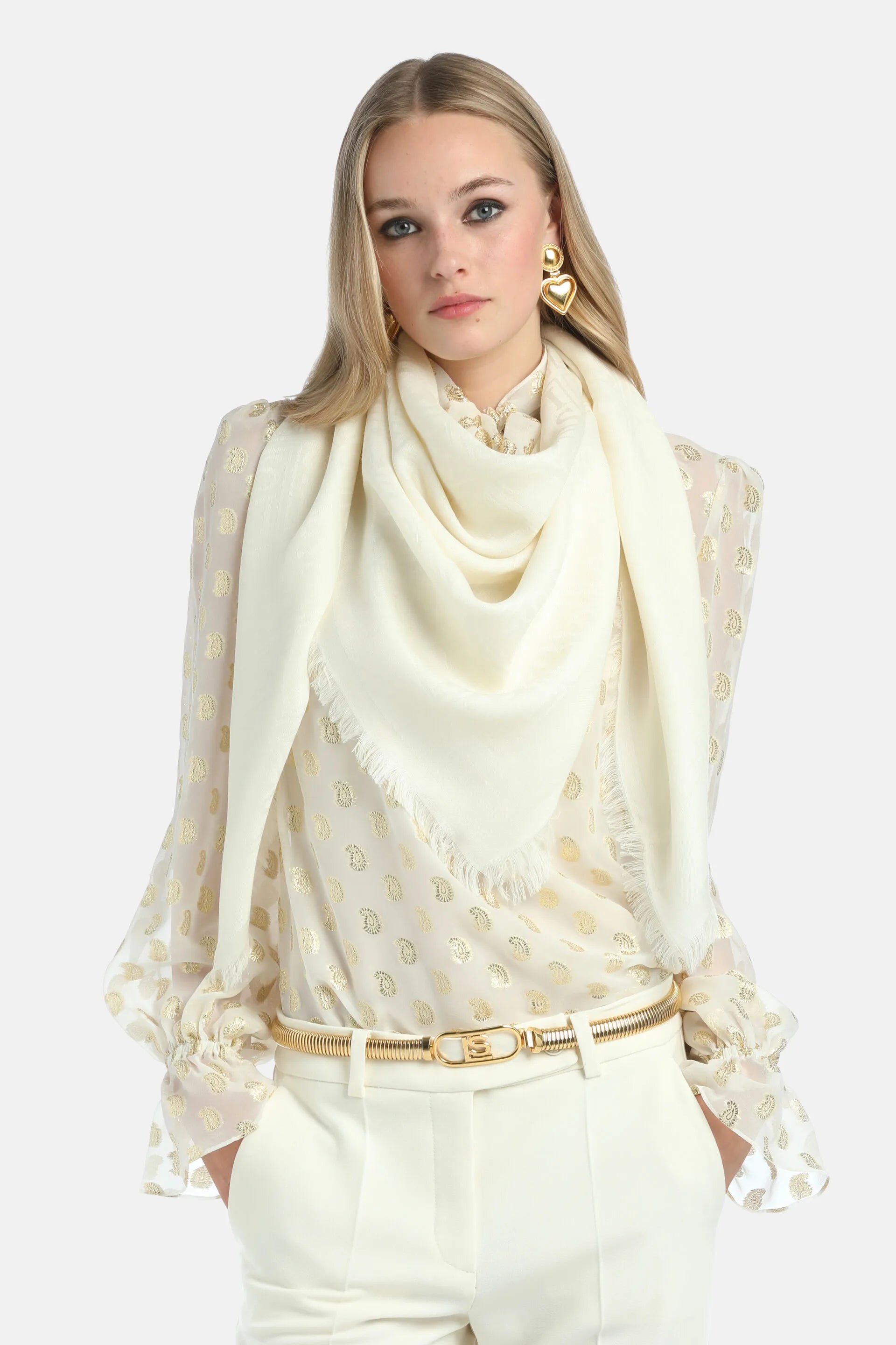 Luisa Spagnoli_Cream_Romanzo - Wool And Silk-Blend Shawl_ROMANZO H_0202_01