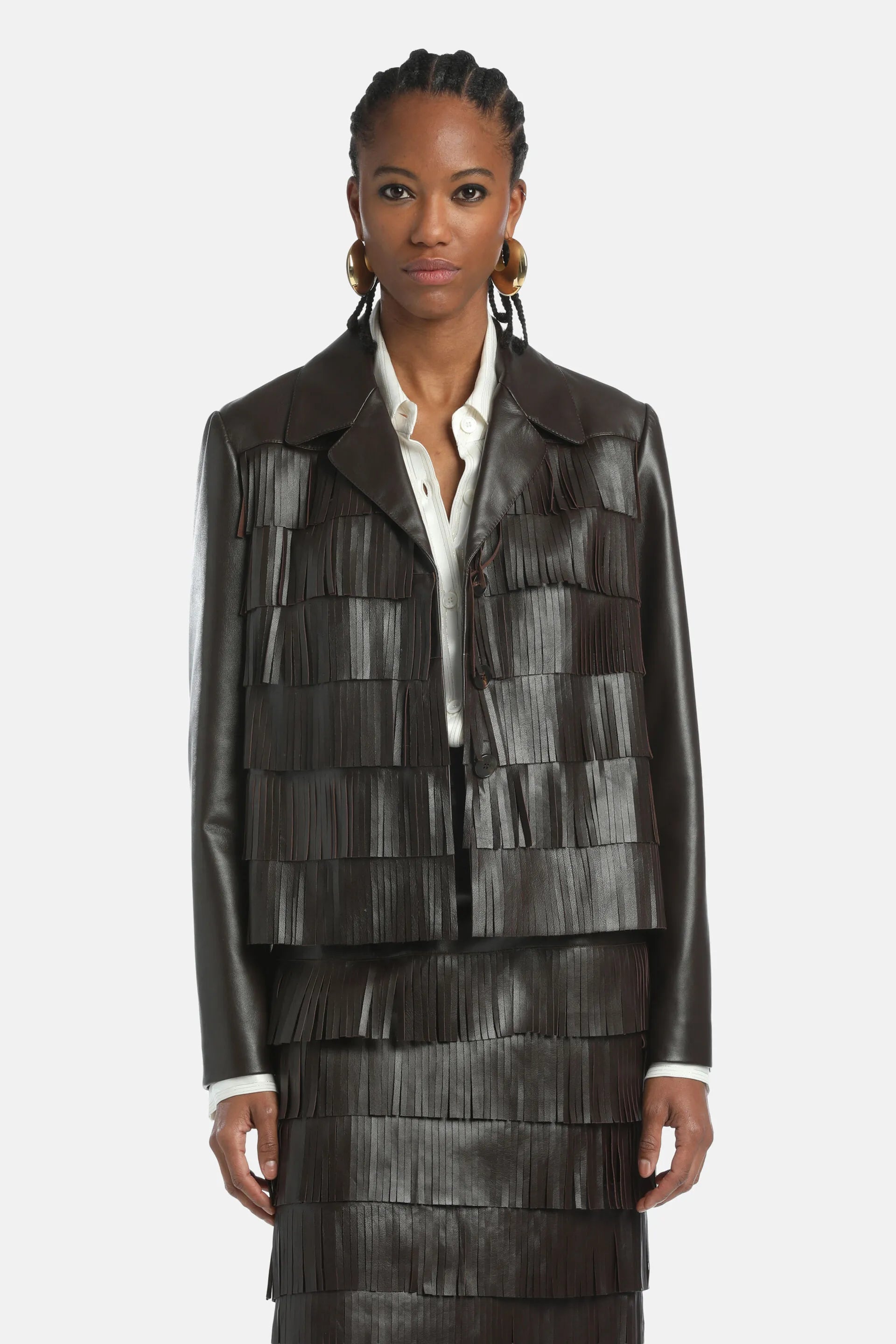 Luisa Spagnoli_Brown_Safira - Leather Jacket Ð Fashion Show_SAFIRA_0978_01