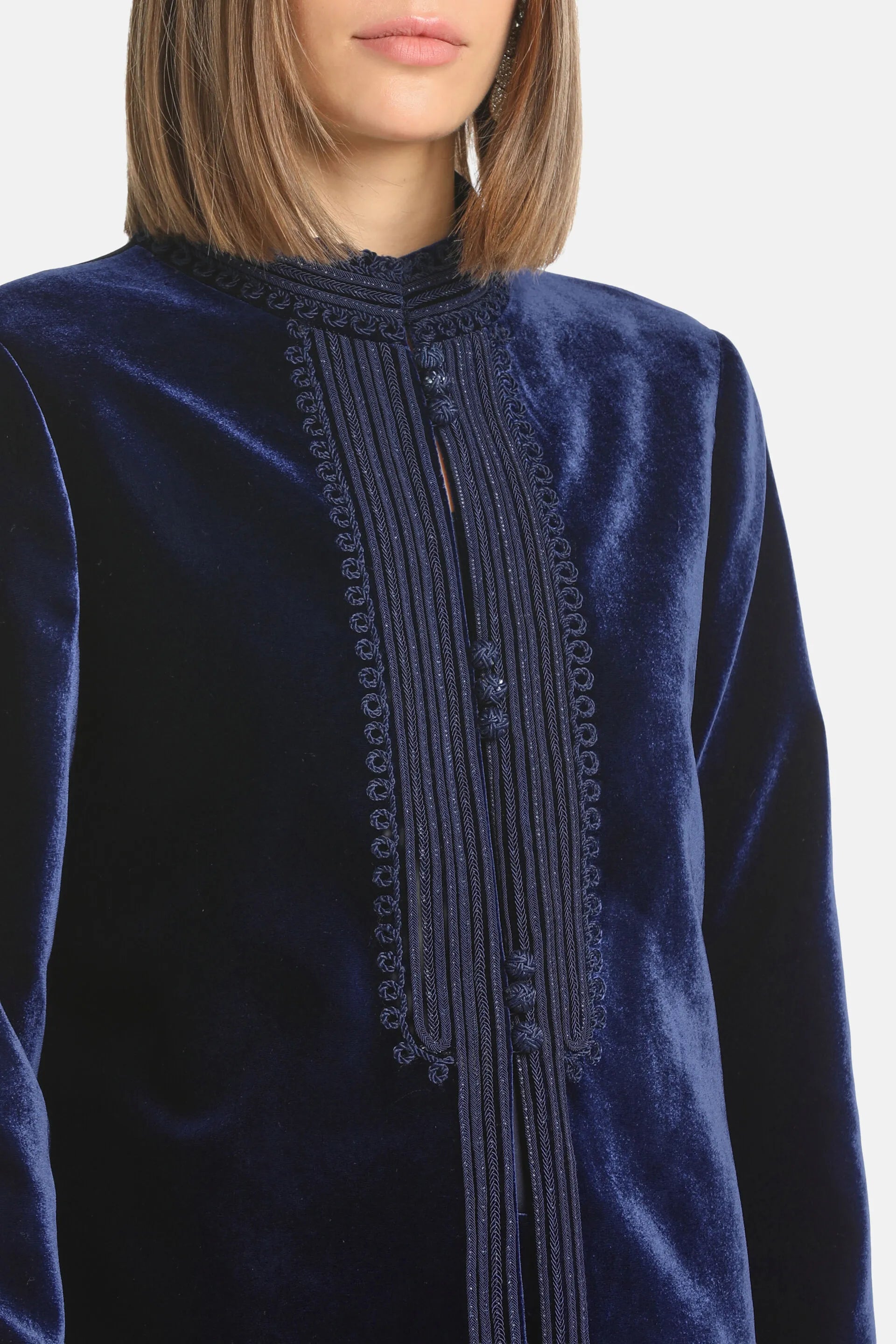 Luisa Spagnoli_Blue_Saia - Elegant Velvet Jacket_SAIA_1237_03