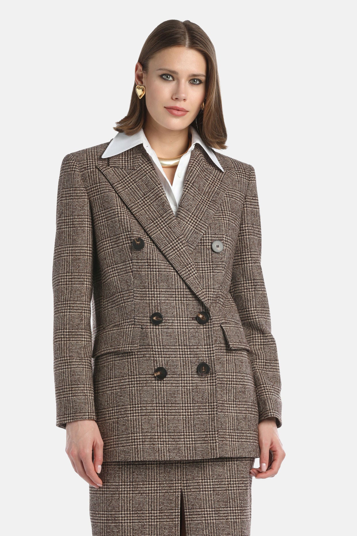 Luisa Spagnoli_Var Marone Beige_Saldato - Double-Breasted Jacket_SALDATO_3991_01