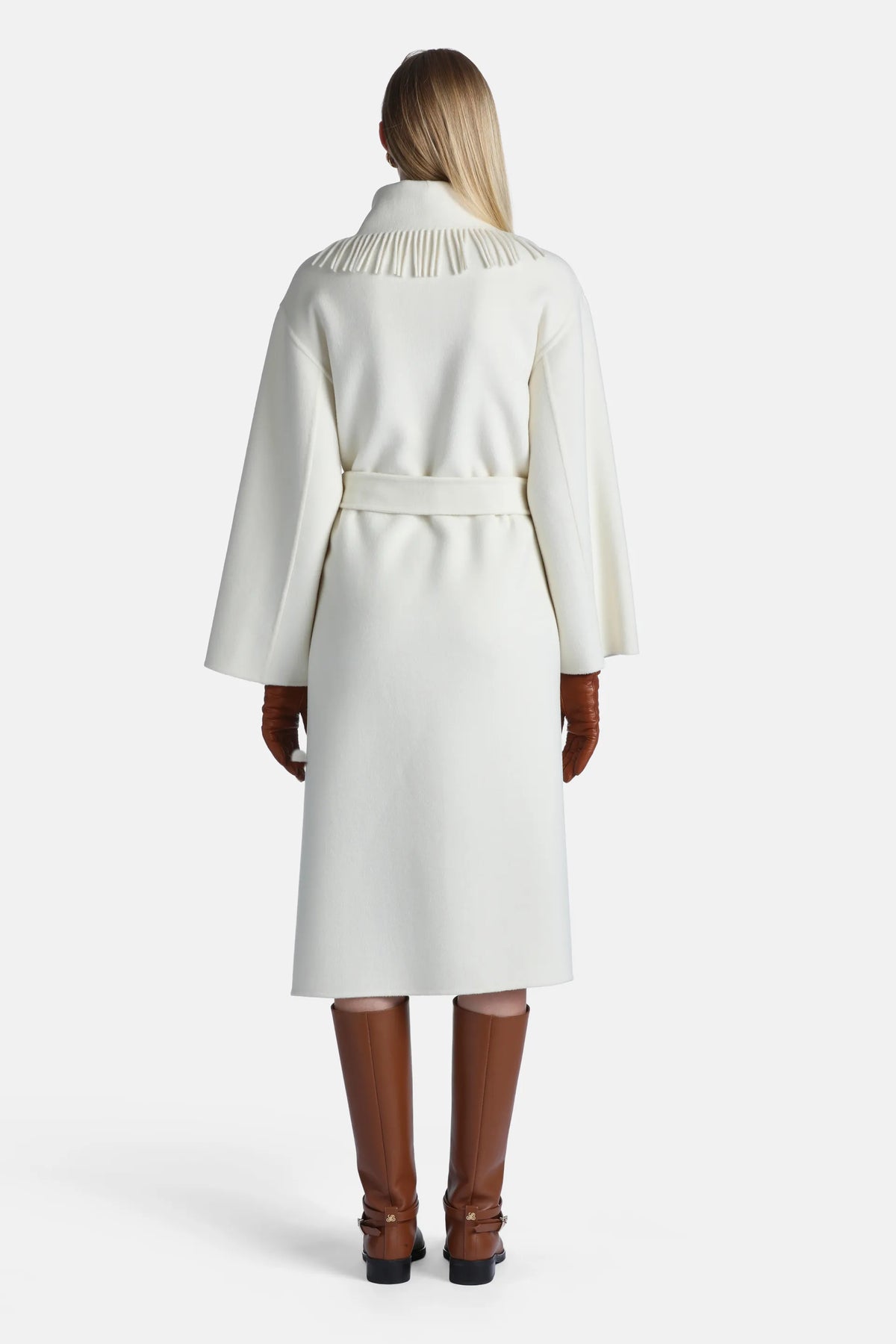 Luisa Spagnoli Panna Women Salottino Fringed Wool Coat SKU: SALOTTINO_0202 Image 02