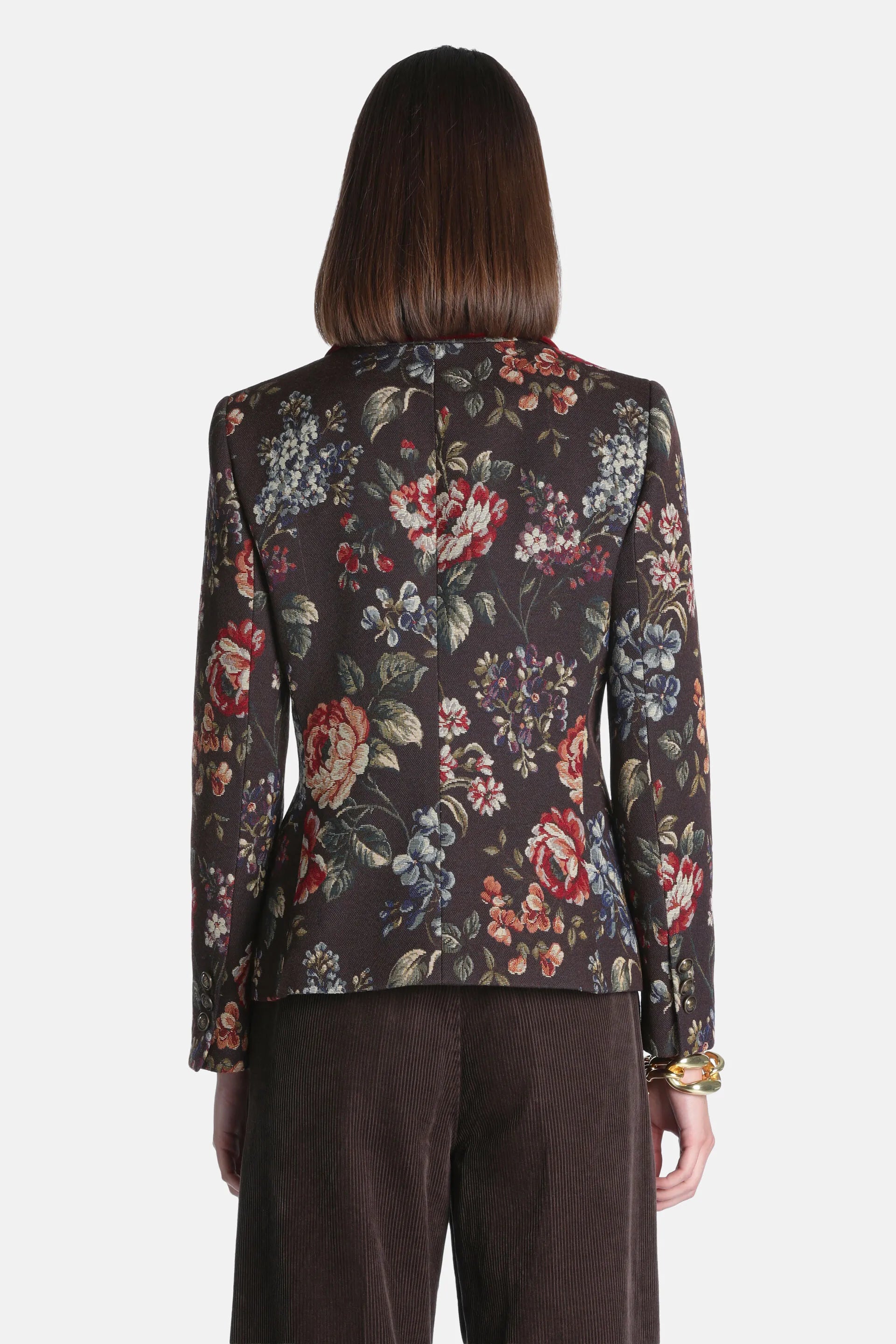 Luisa Spagnoli Var Fondo Marrone Women Sancire - Floral Blazer SKU: SANCIRE_4575 Image 02