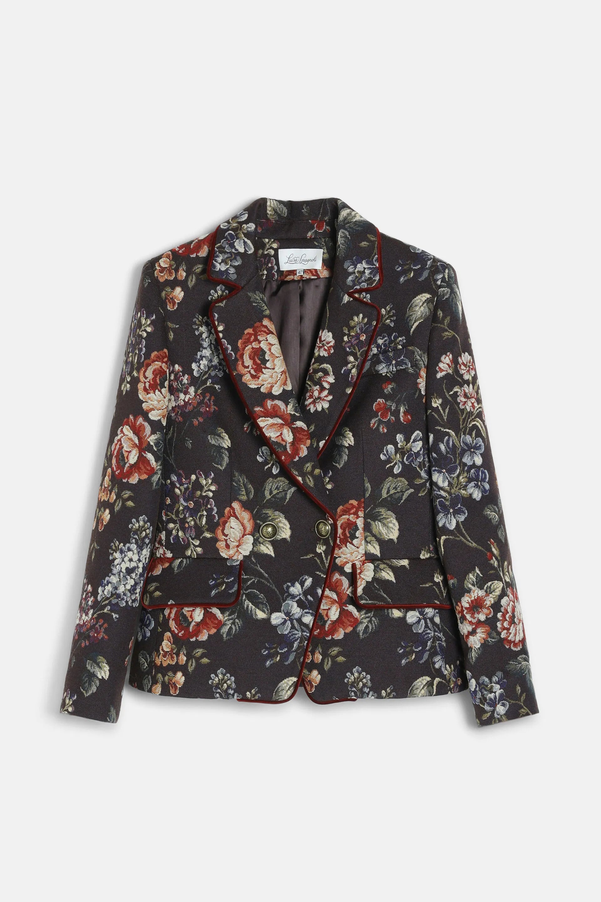 Luisa Spagnoli Var Fondo Marrone Women Sancire - Floral Blazer SKU: SANCIRE_4575 Image 06