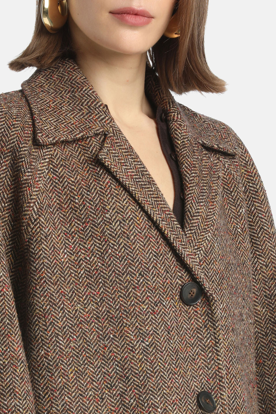 Luisa Spagnoli_Var Spinato Ruggine_Scale - Oversized Tweed Coat Ð Fashion Show_SCALE_3975_05