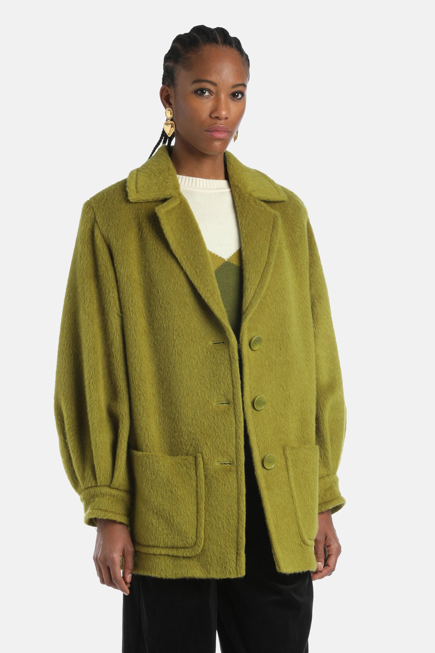 Luisa Spagnoli_Verde Oliva_Scaltrezza - Wool and Alpaca Peacoat_SCALTREZZA_0592_02