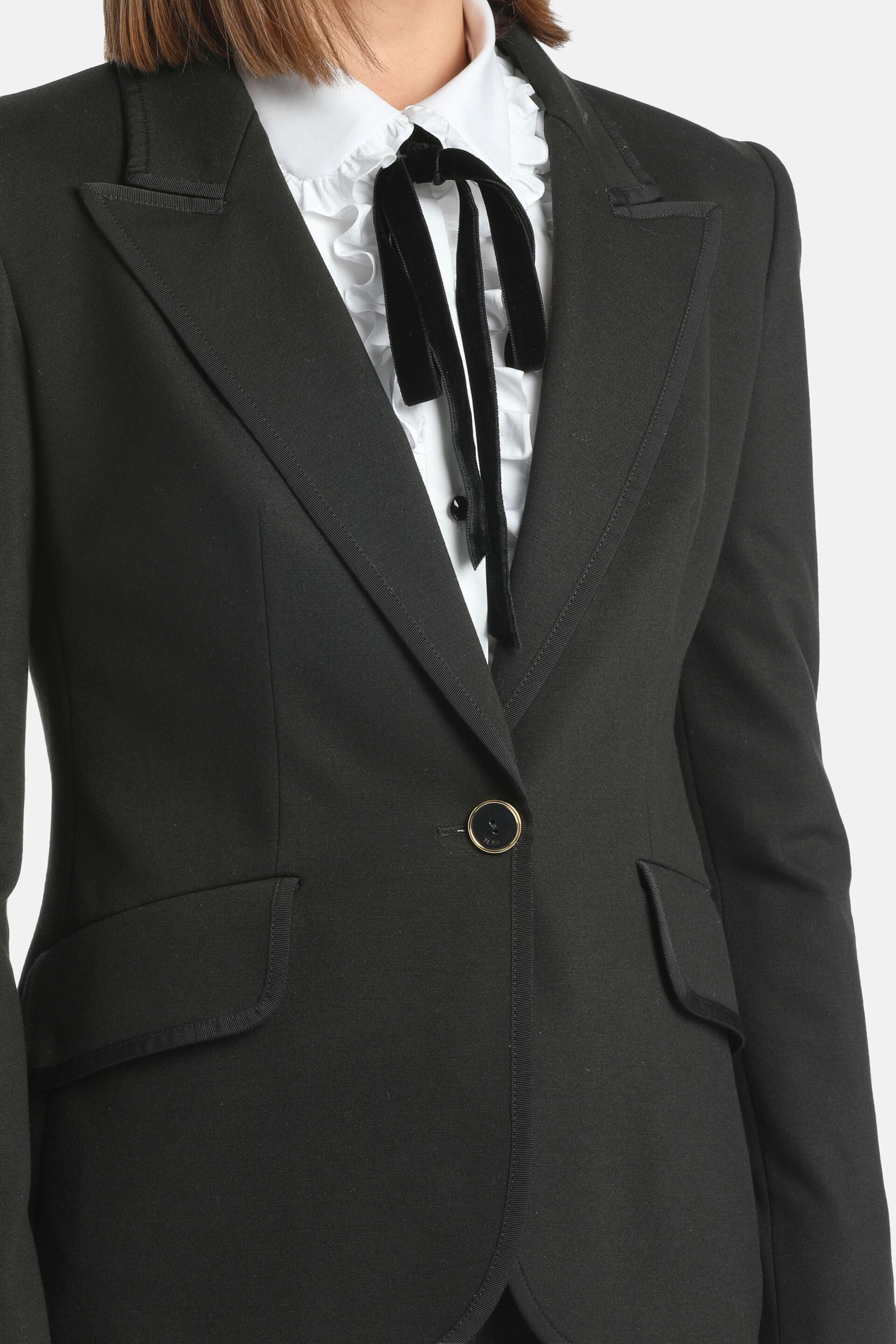 Luisa Spagnoli_Nero_Sciccosa - Single-Breasted Blazer Jacket_SCICCOSA_0101_04