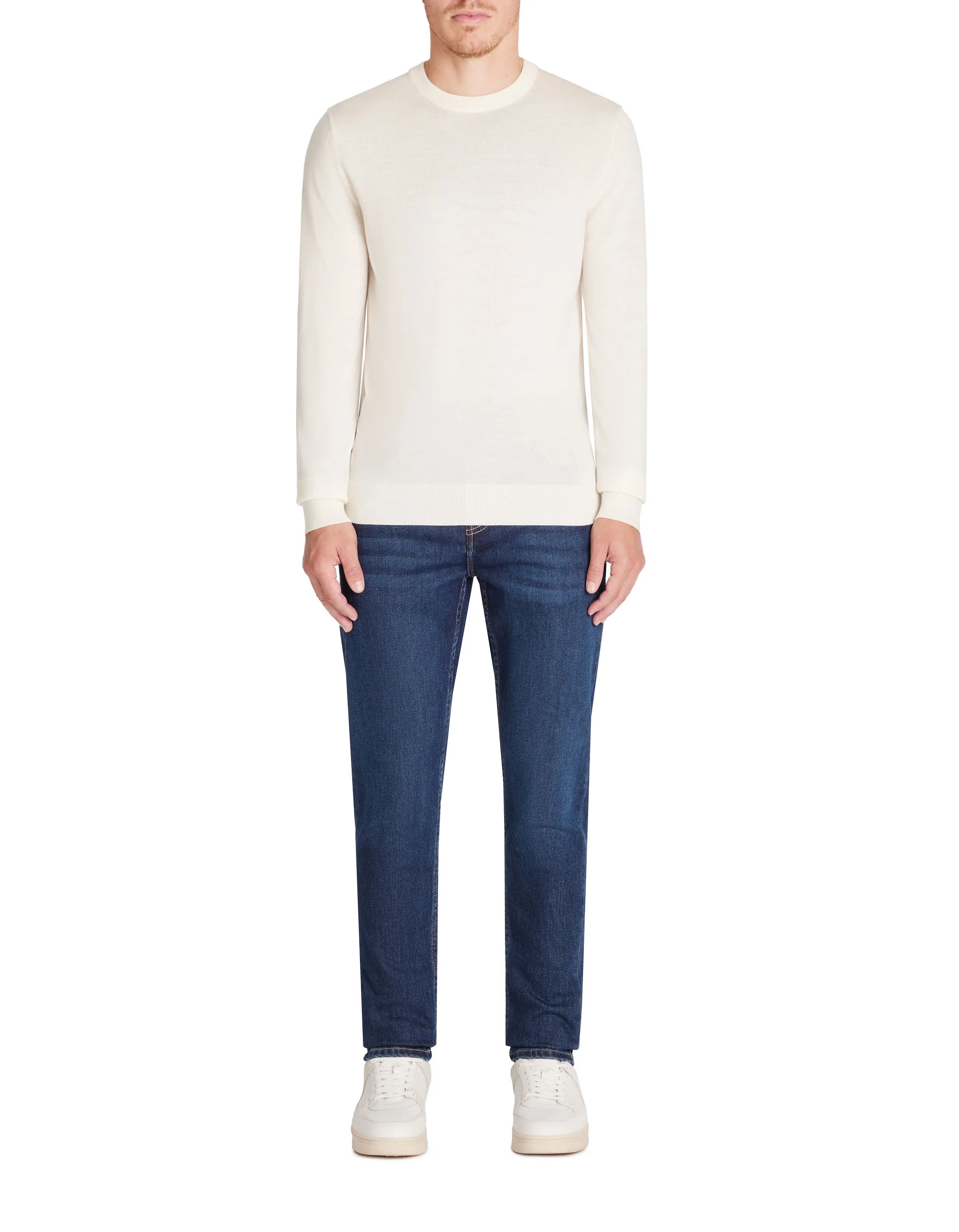 Celio_Ecru 02_100% Merino Wool Crew Neck Sweater_SEMERIROND_ECRU 02_01