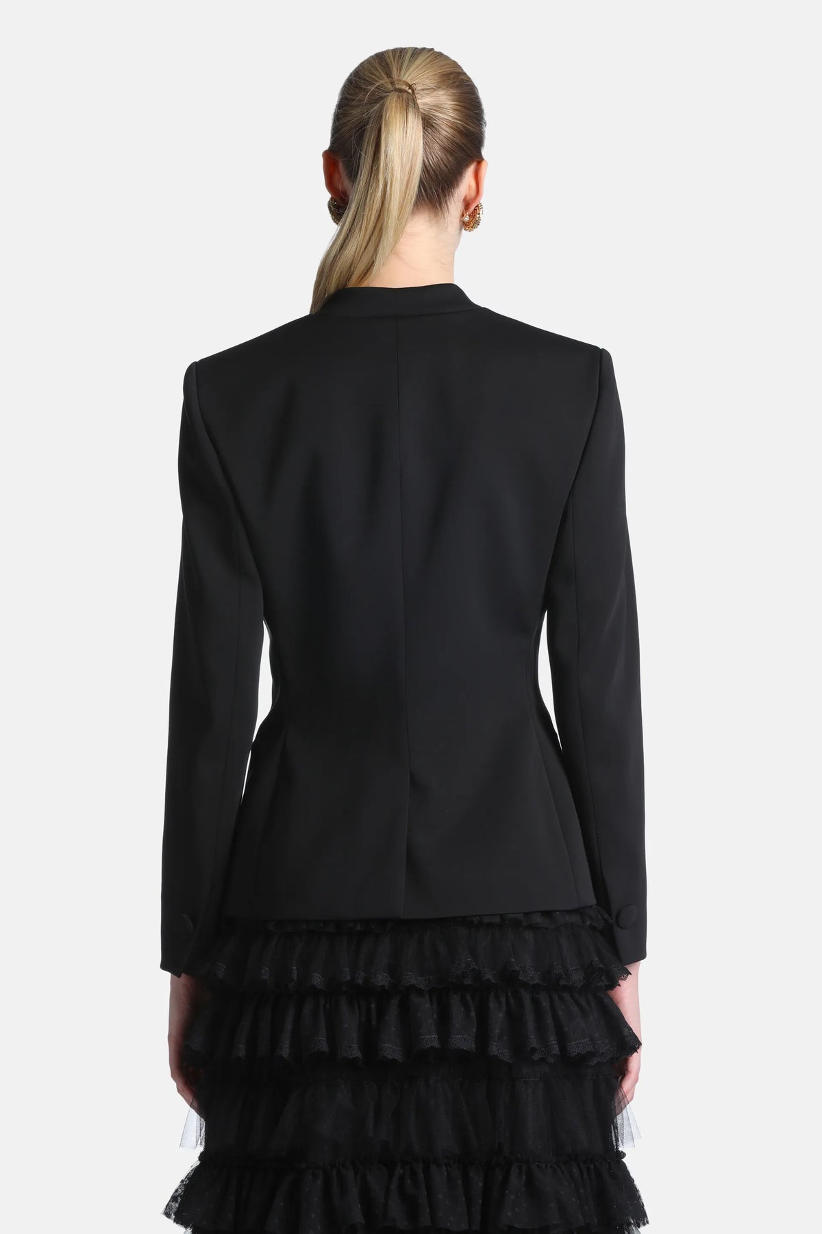 Luisa Spagnoli Nero Women Soana Elegant Minimalist Blazer SKU: SOANA_0101 Image 02