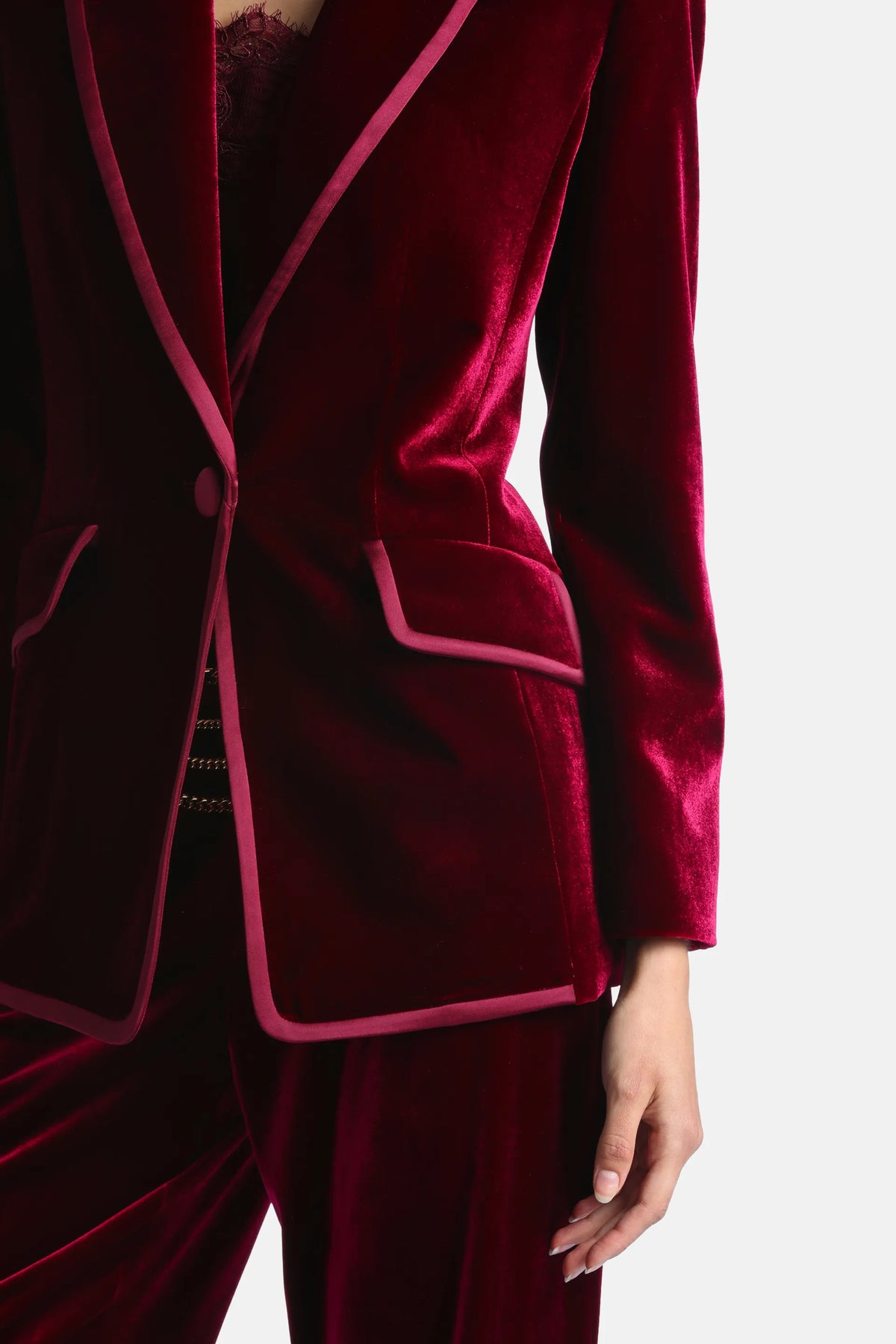 Luisa Spagnoli Rubino/Rubino Women Solvente Elegant Silk and Viscose Blazer SKU: SOLVENTE_2446 2446 Image 05