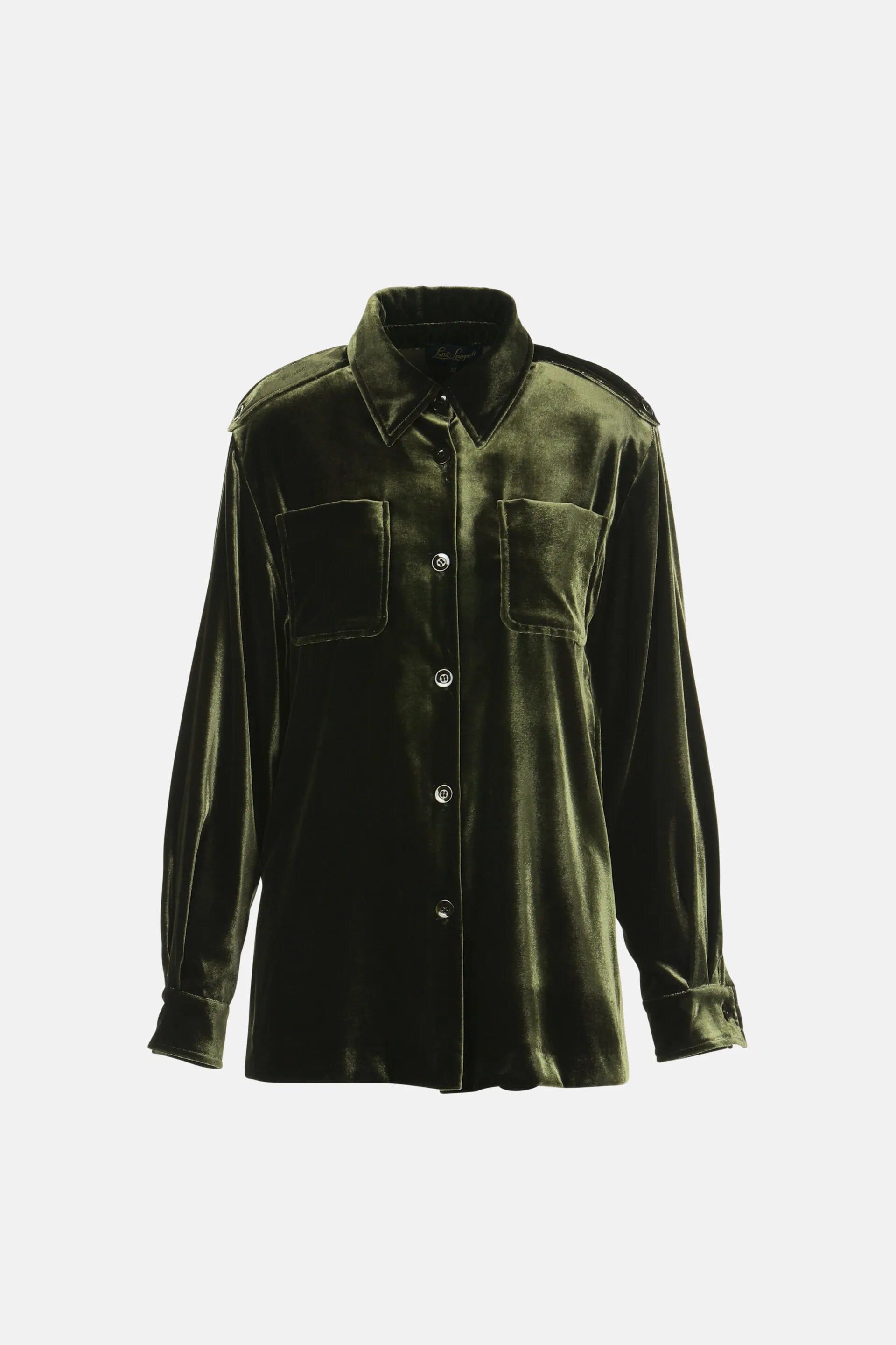 Luisa Spagnoli_Green_Spettacolo - Elegant Velvet Shirt_SPETTACOLO_1741_06