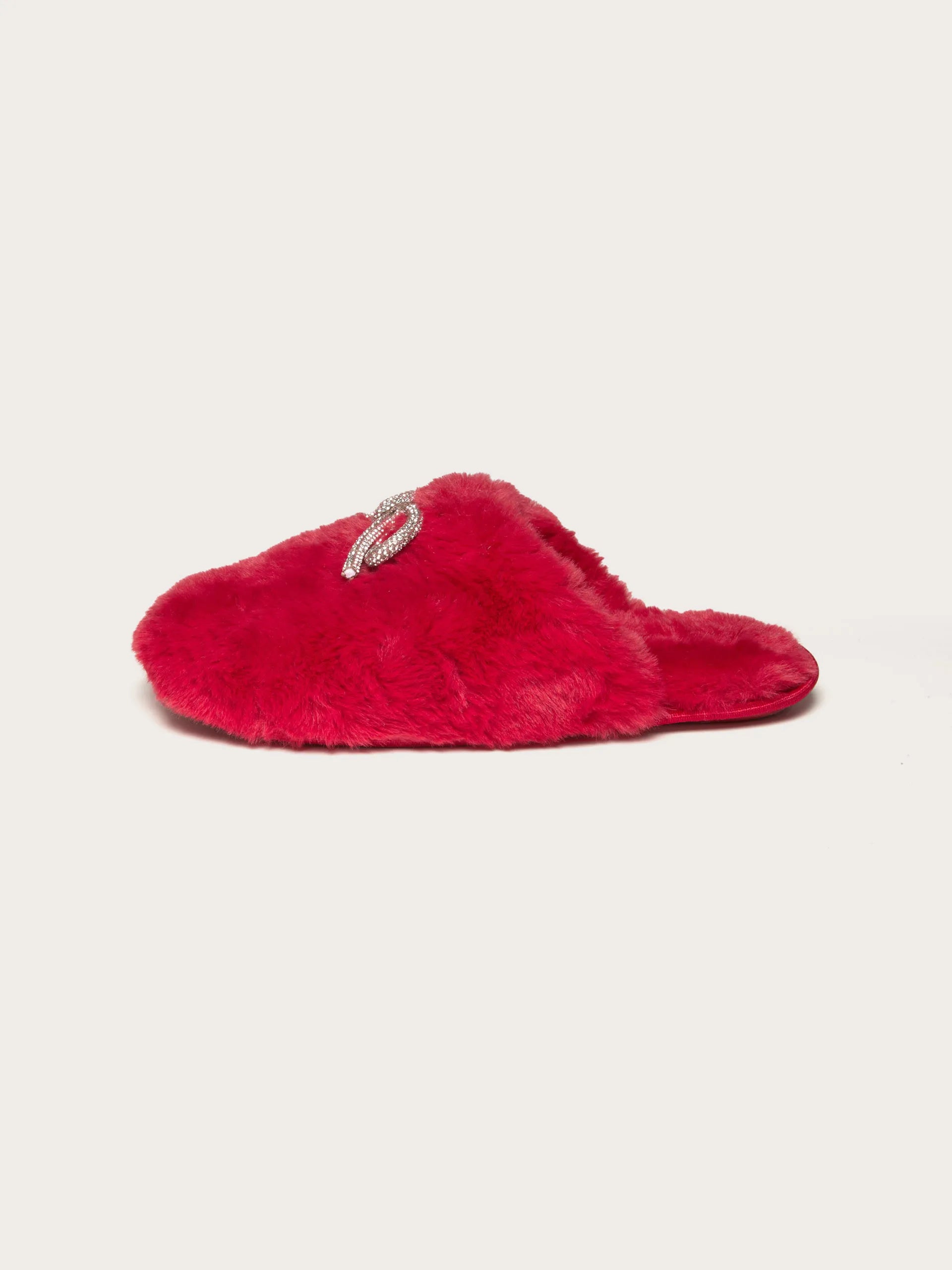 Yamamay_Ruby Red_Plush Slippers with Jewel Bow Mix and Match_SPFD184009_909_03
